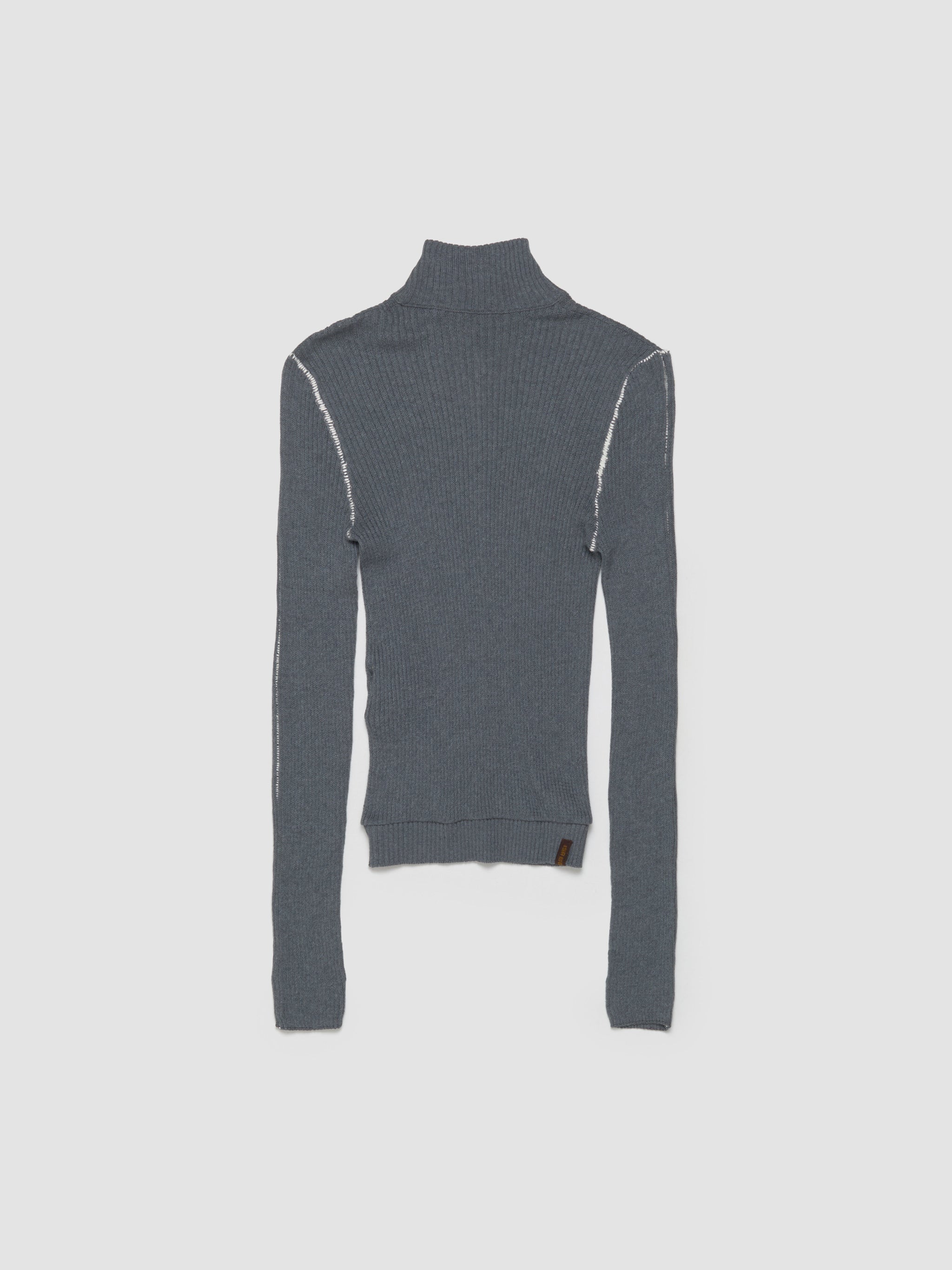 Vertical Turtleneck Long Sleeve in Burnt