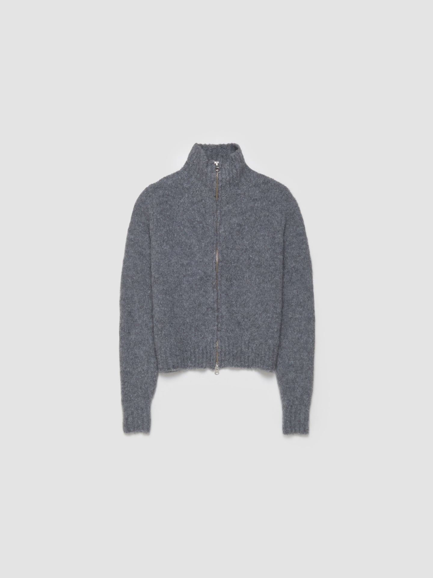 Stadium Zip-Up Cardigan in Grey