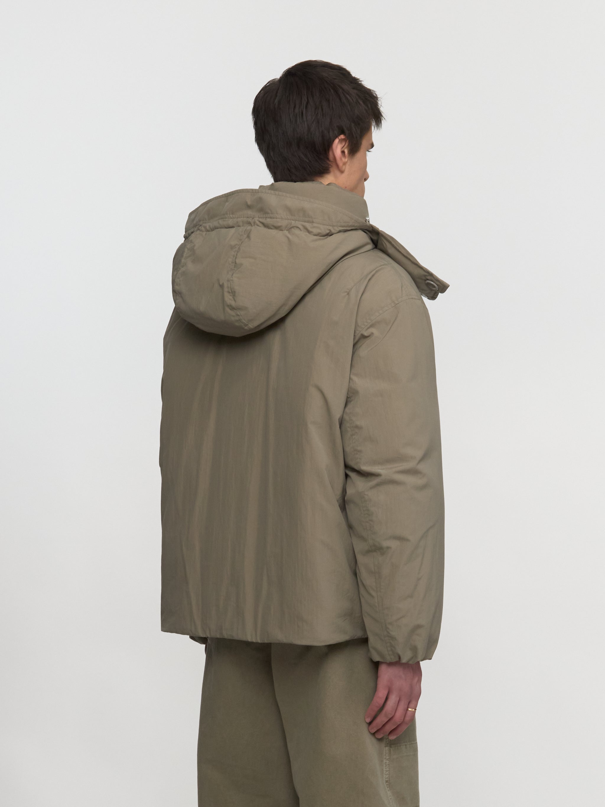 Hooded Puffer Blouson in Desert Sage