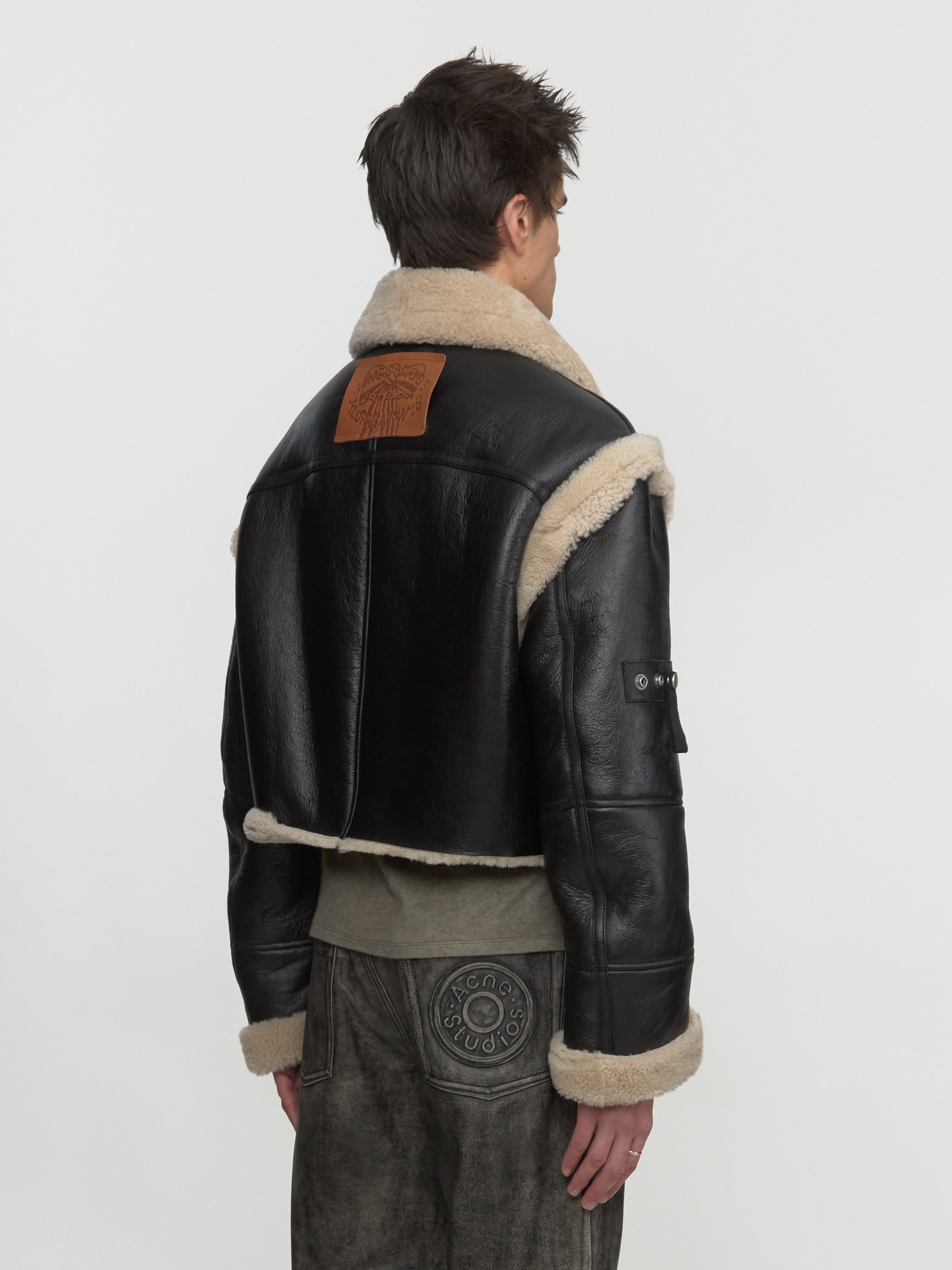 Shearling Buckle Jacket in Black