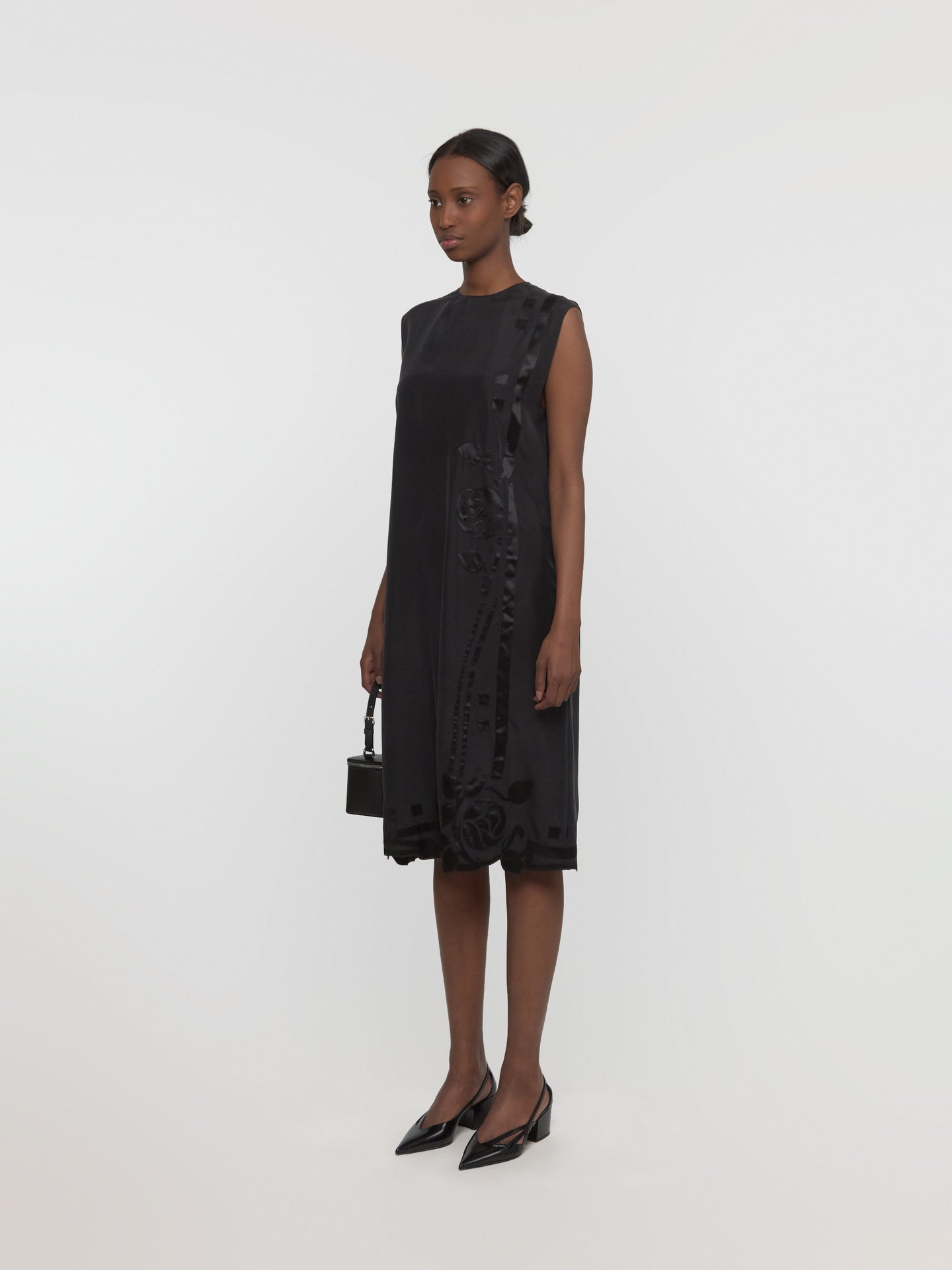 Dress with Embroidery in Black