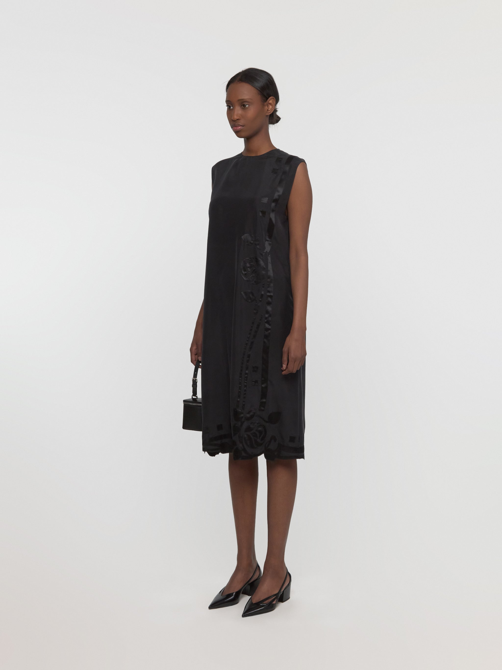 Dress with Embroidery in Black