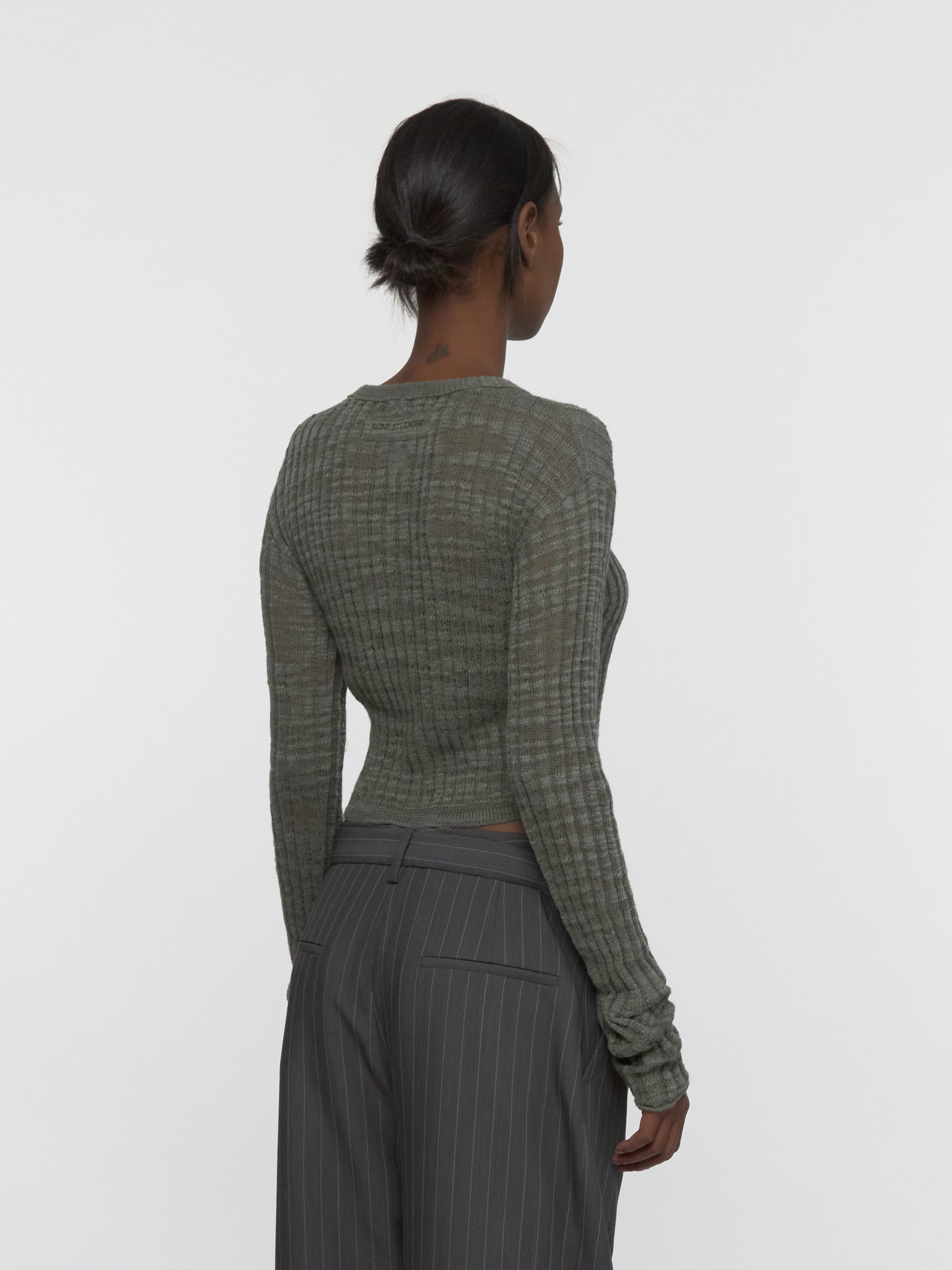 Wide Rib Cardigan in Seagrass Green