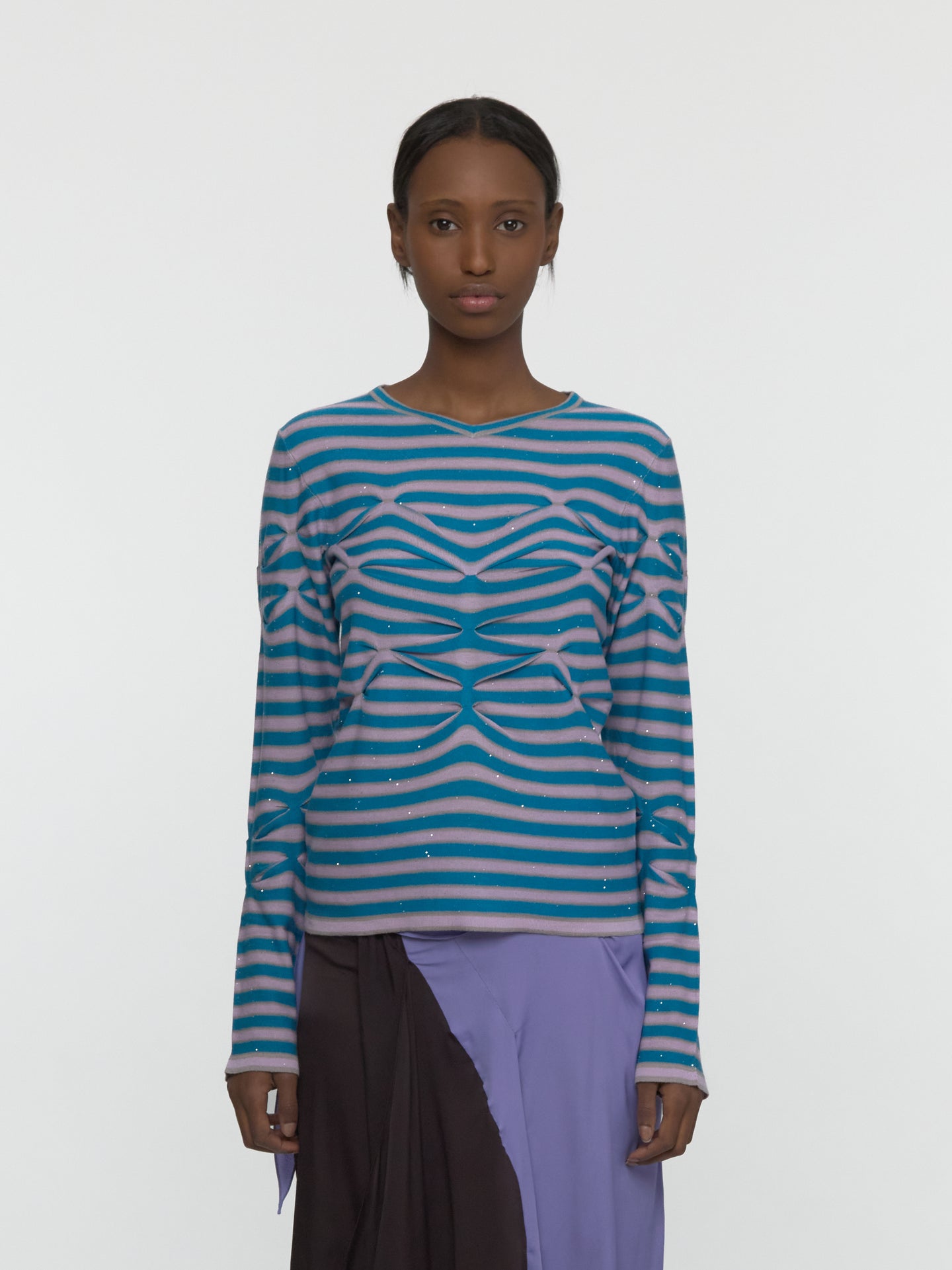 Zabriskie Longsleeve Top in Ocean Blue & Lilac