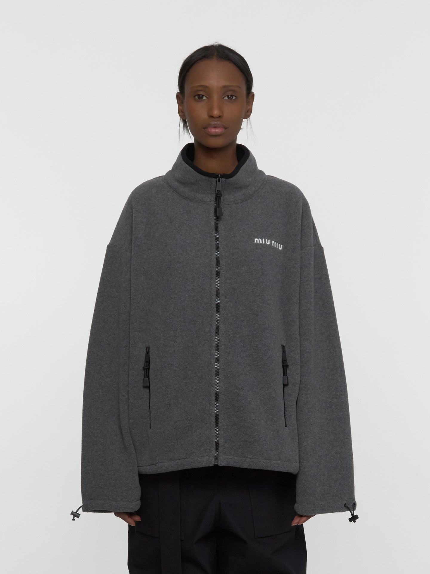 Fleece Zip Sweatshirt in Grey