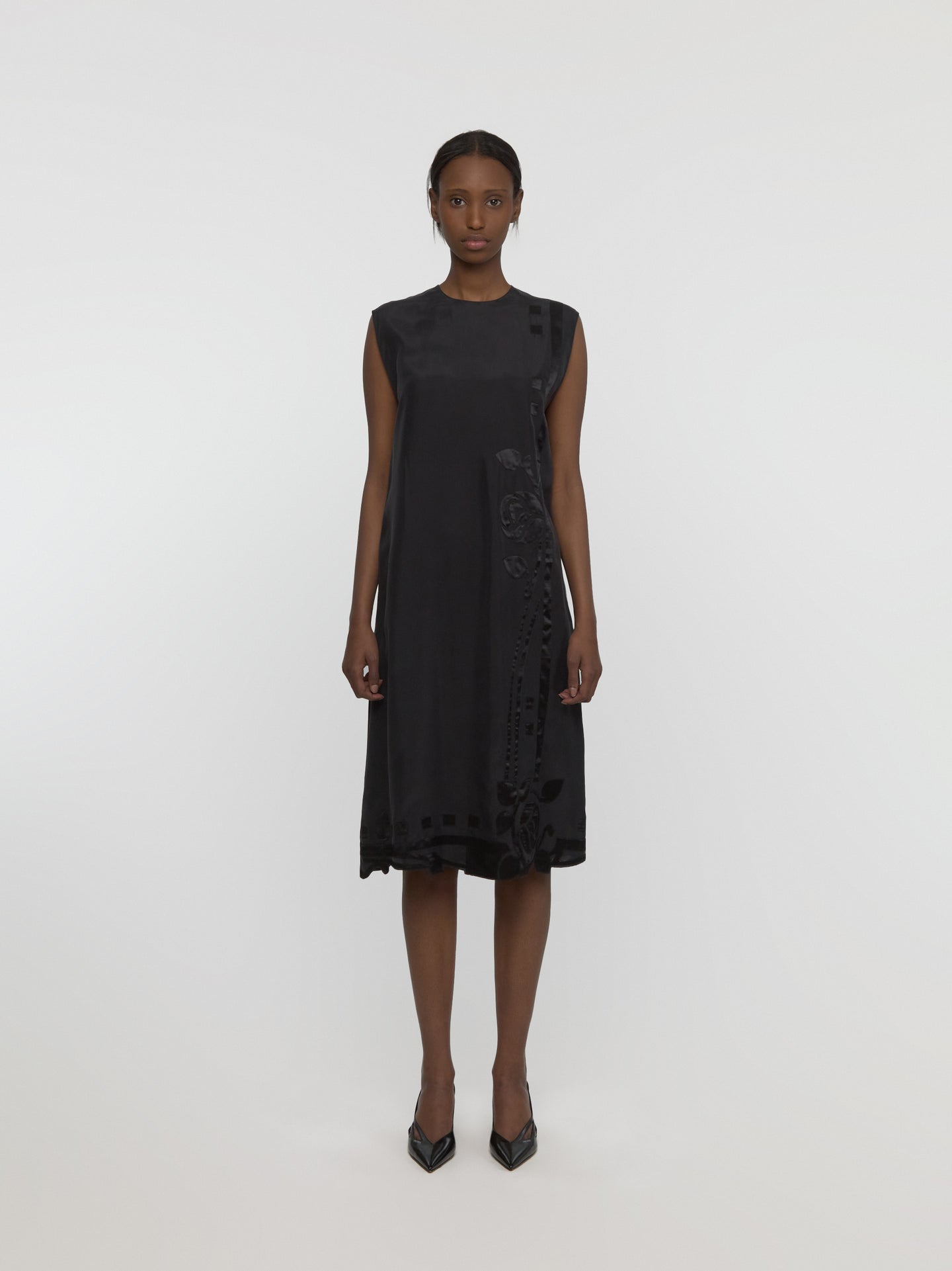 Dress with Embroidery in Black