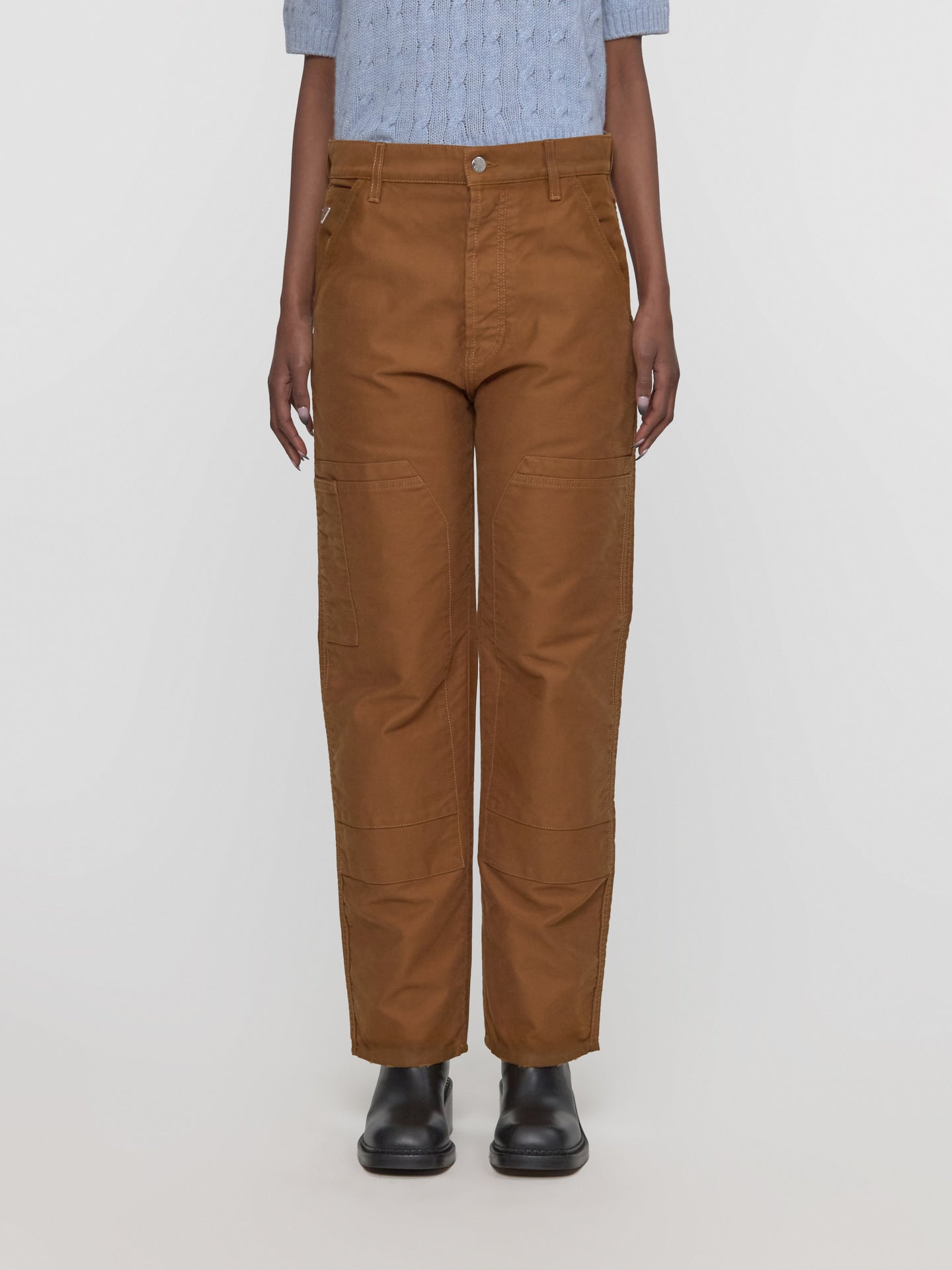 Moleskin Cargo Pants in Light Brown