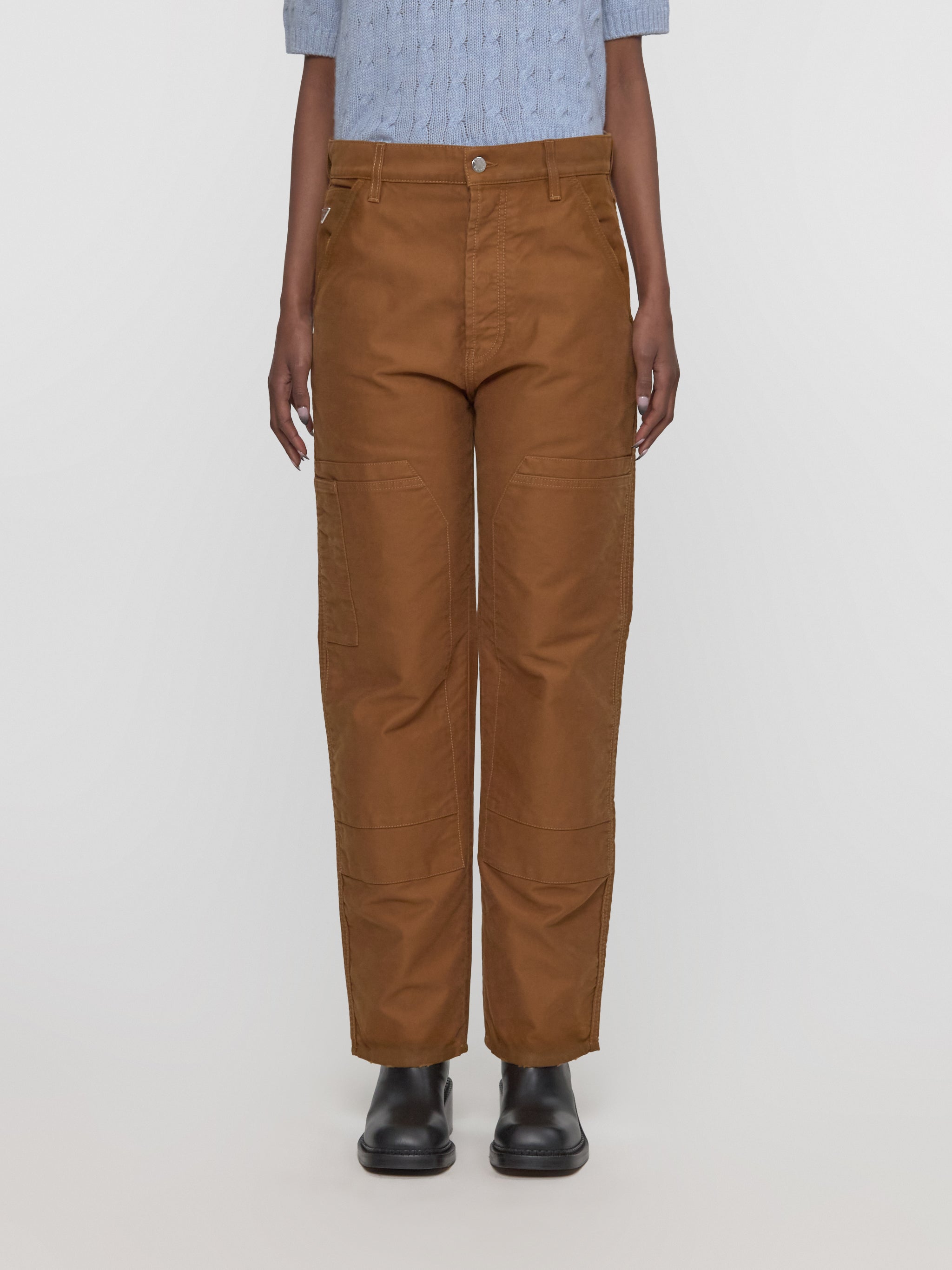 Moleskin Cargo Pants in Light Brown