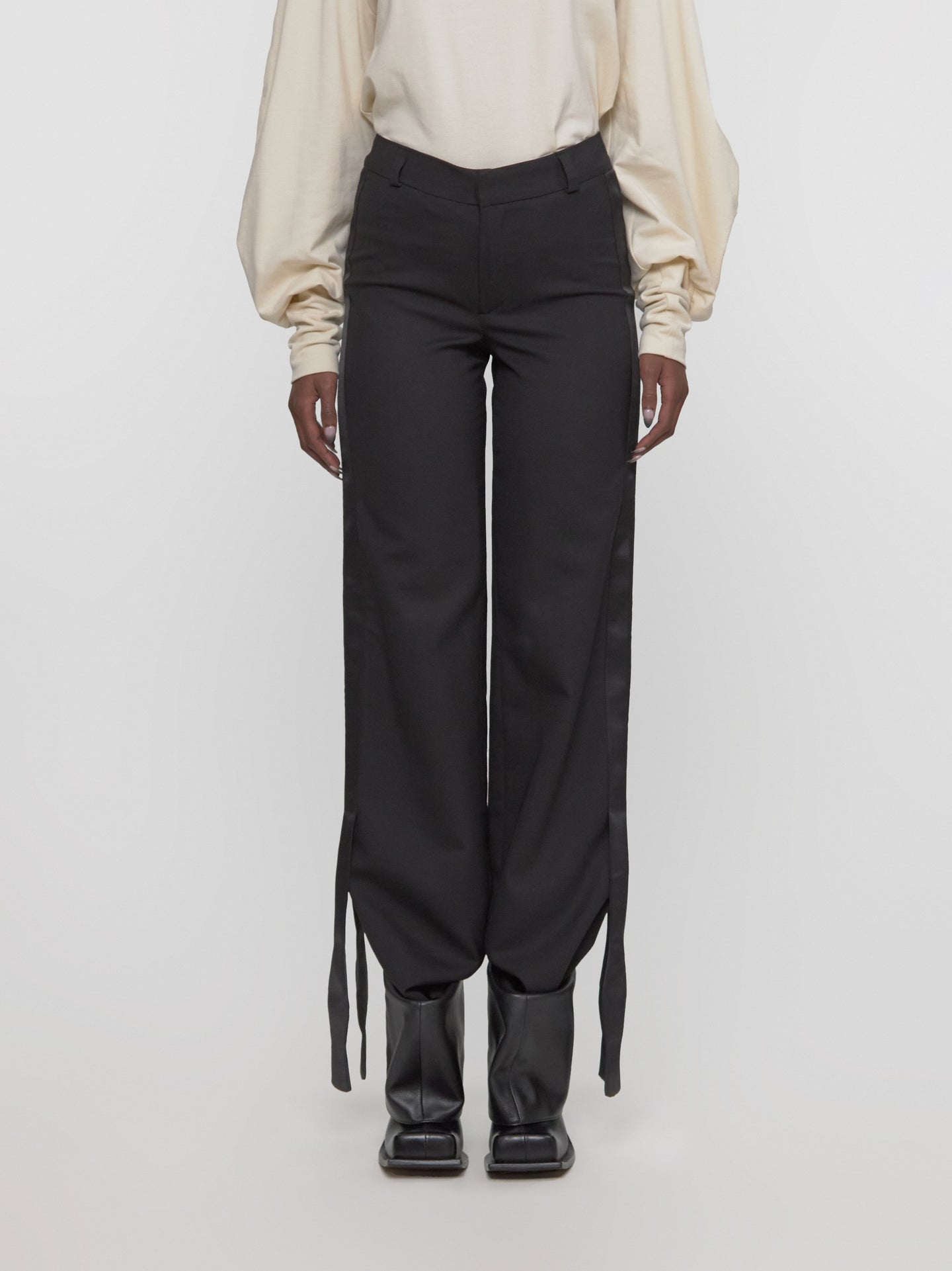 Halima Bow Tie Trousers in Black