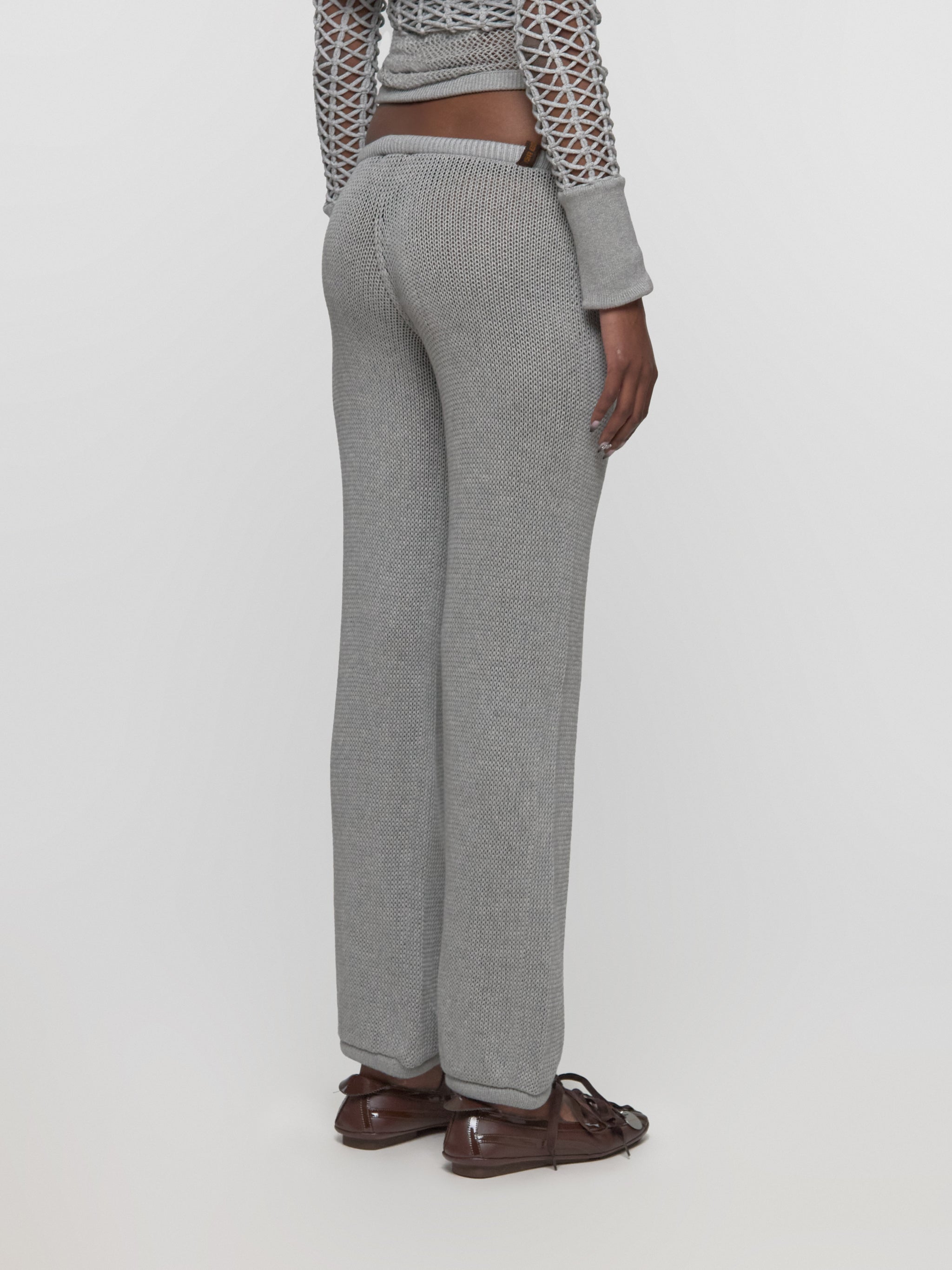 Isabella Straight Pants in Silver