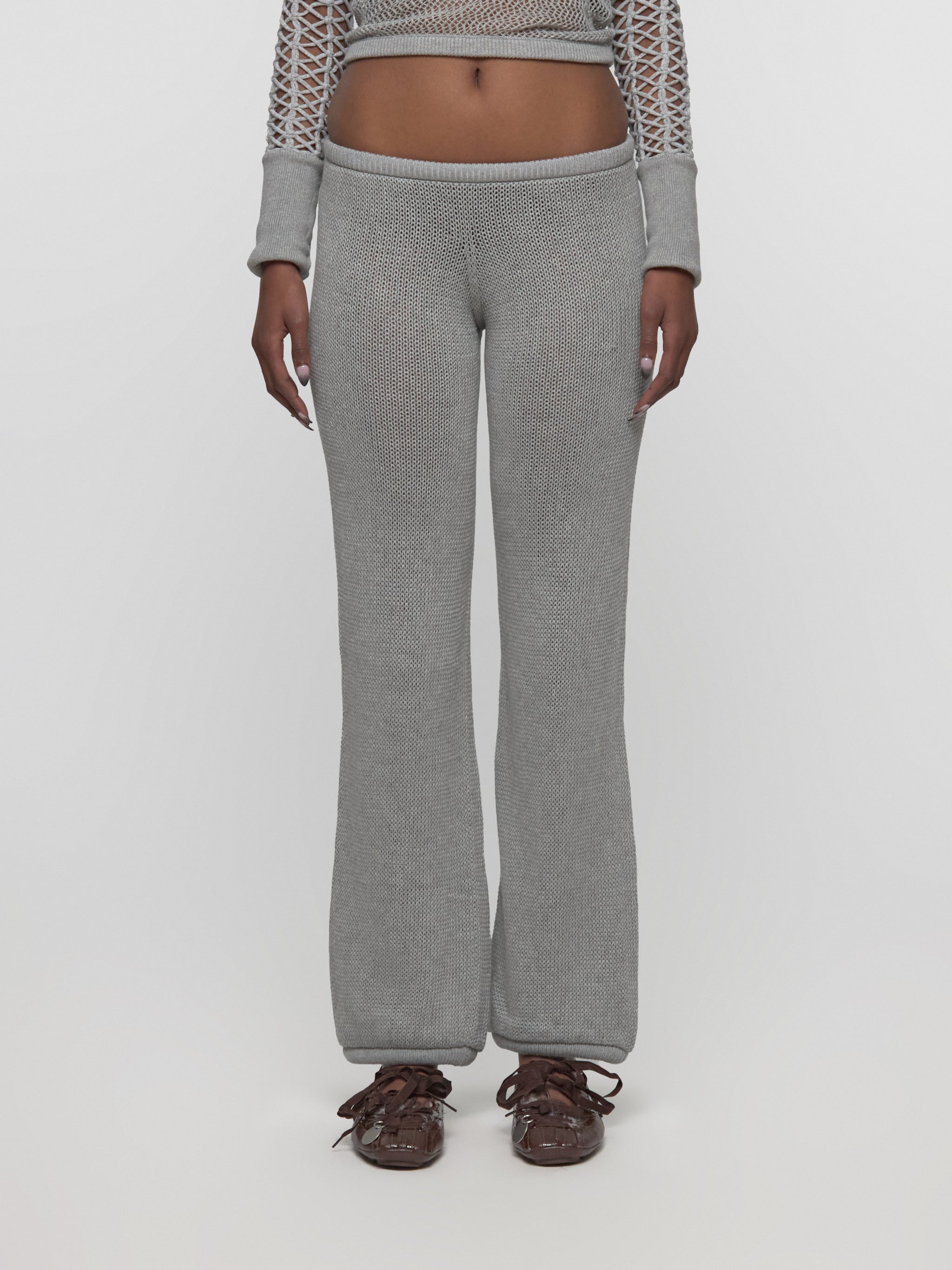 Isabella Straight Pants in Silver