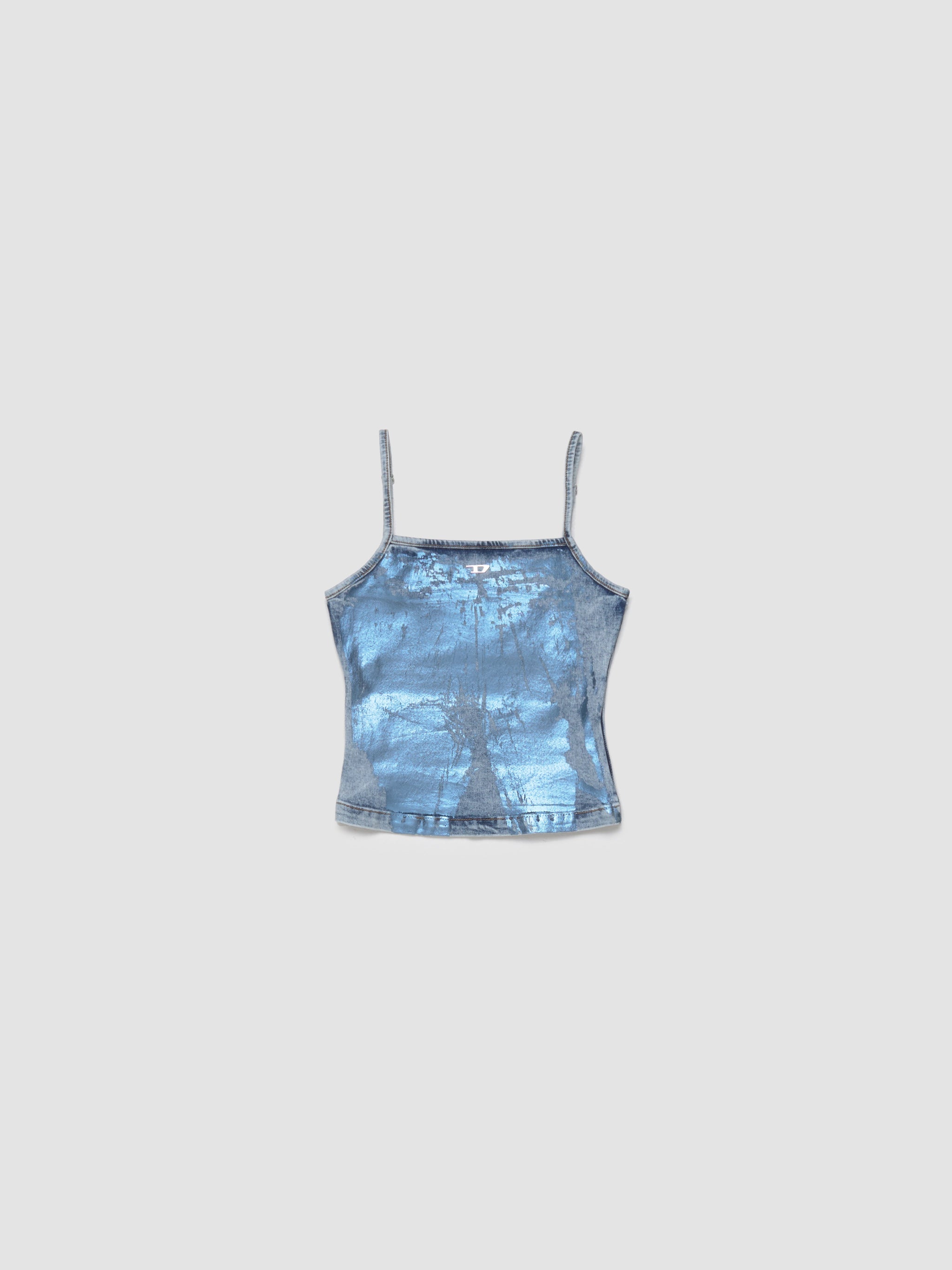 DE-Ila Denim Top in Blue & Silver