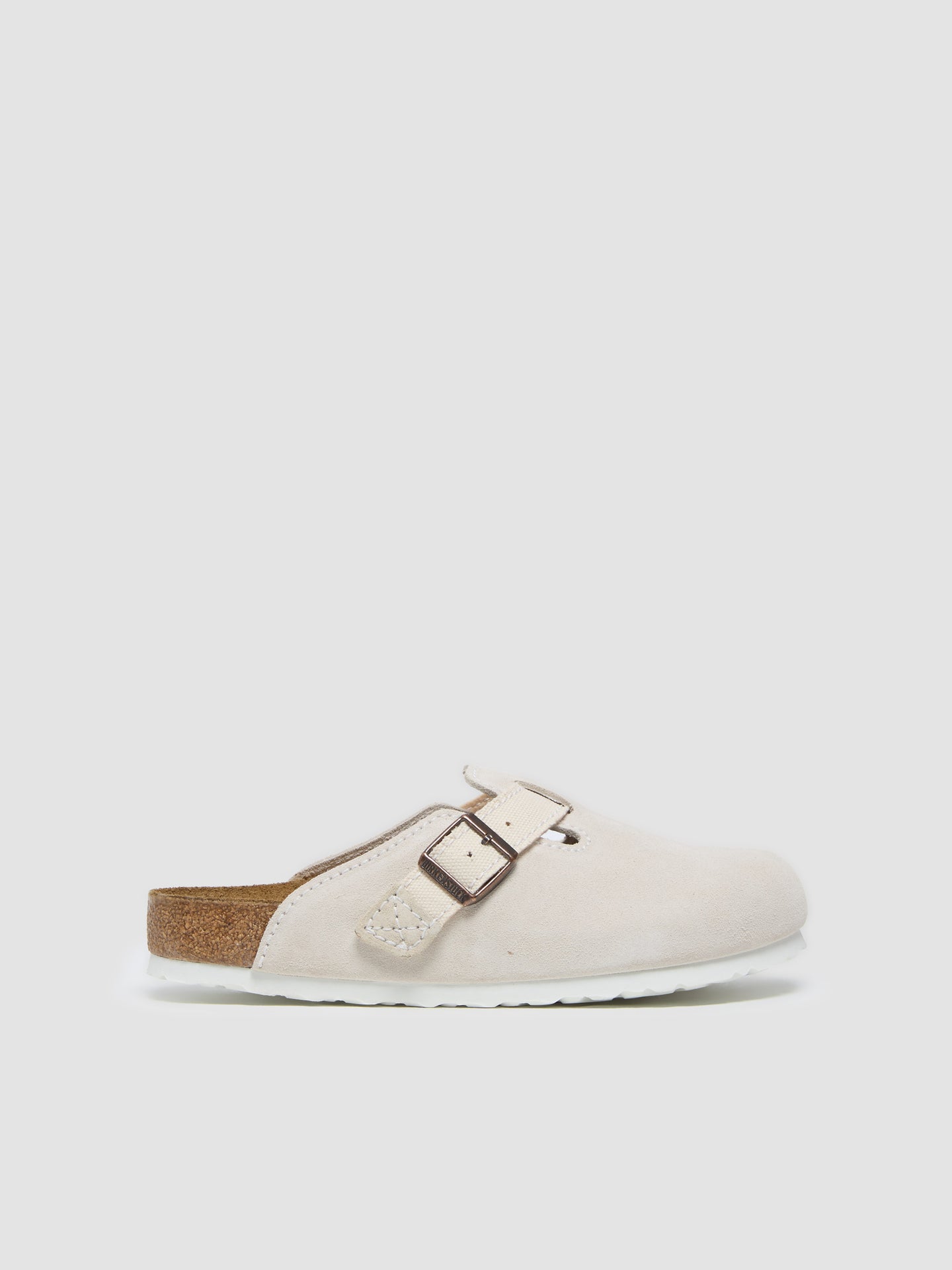 Boston Suede Clog in Eggshell