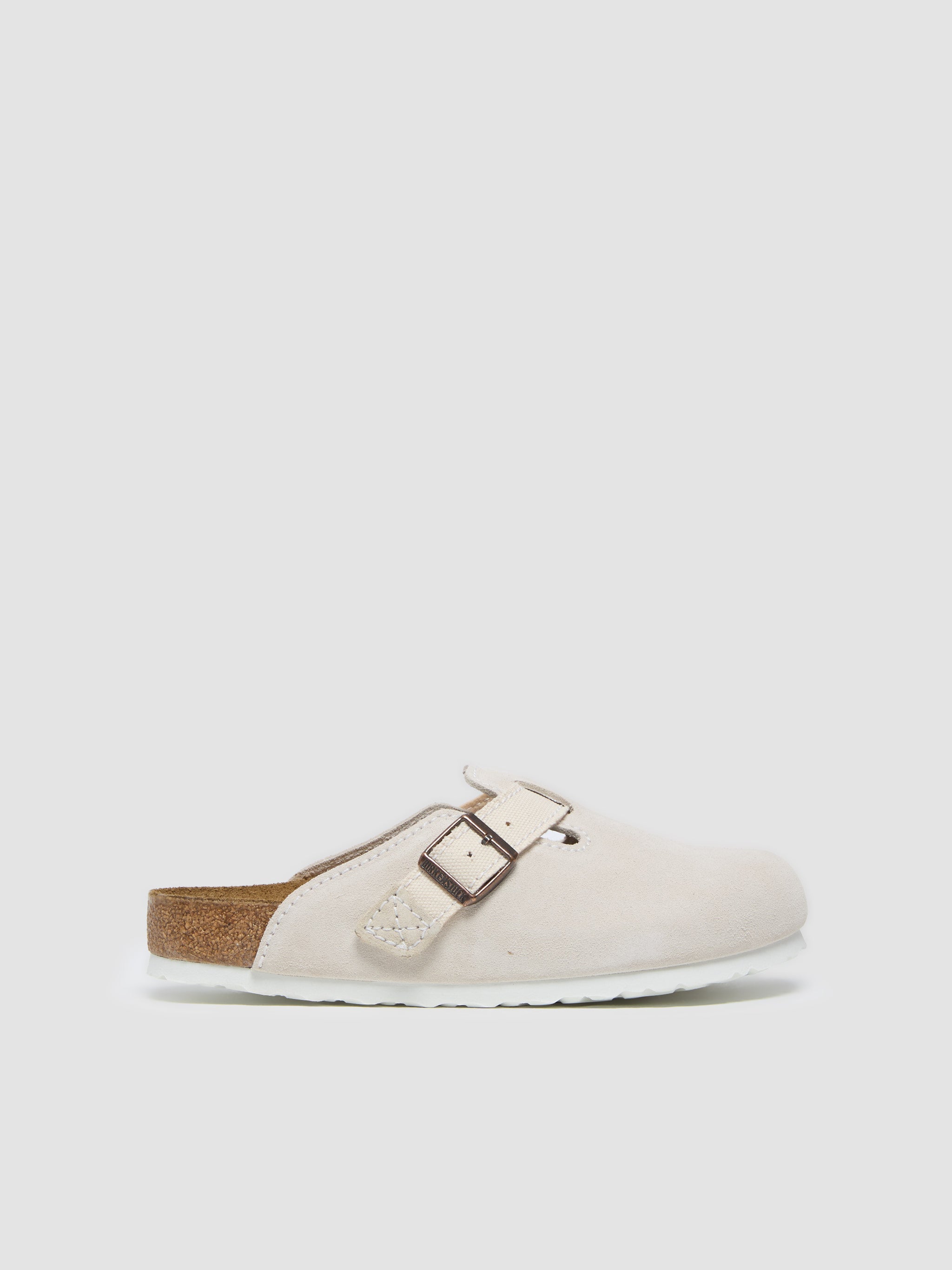 Boston Suede Clog in Eggshell