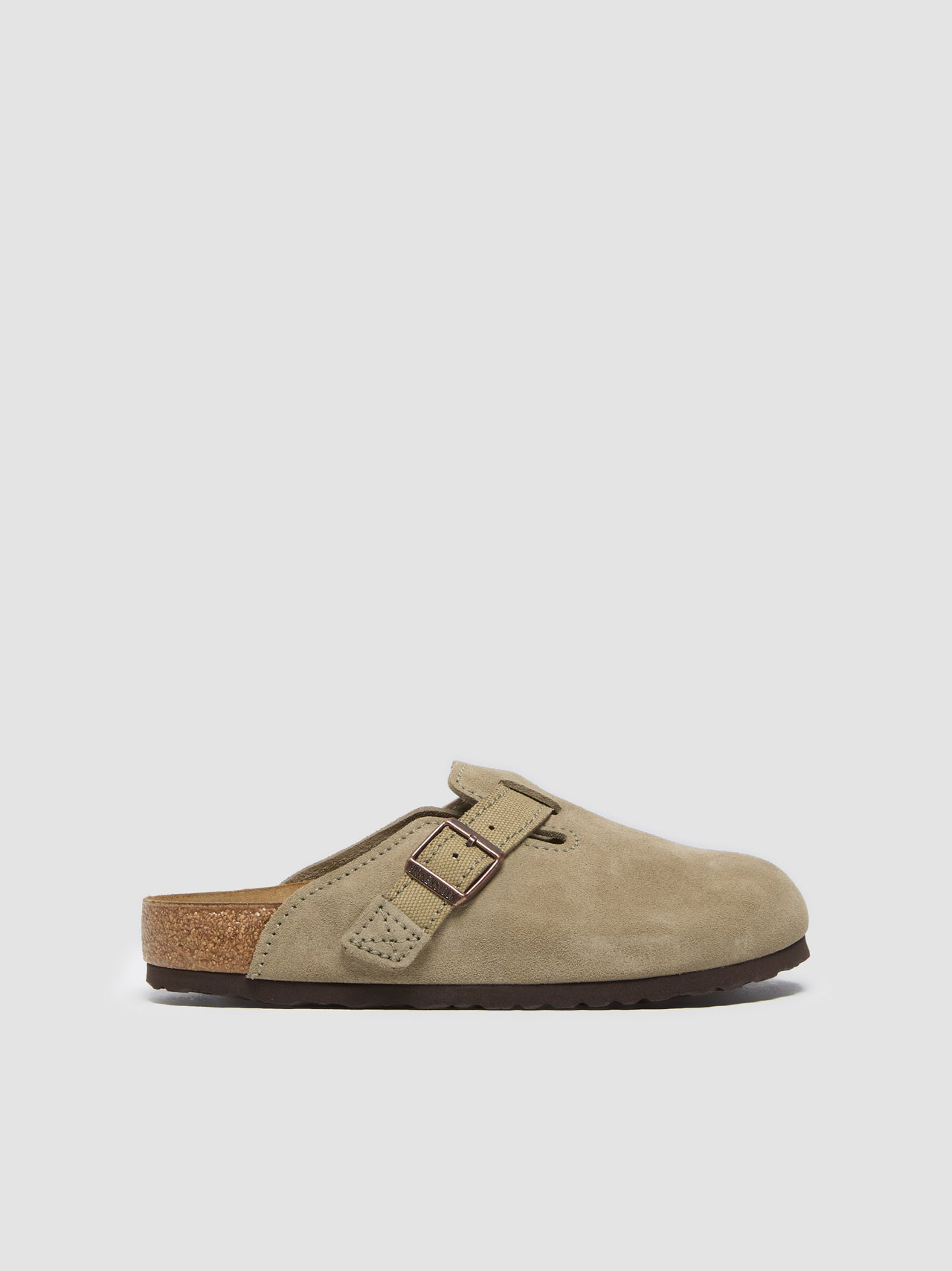 Boston Suede Clog in Faded Khaki