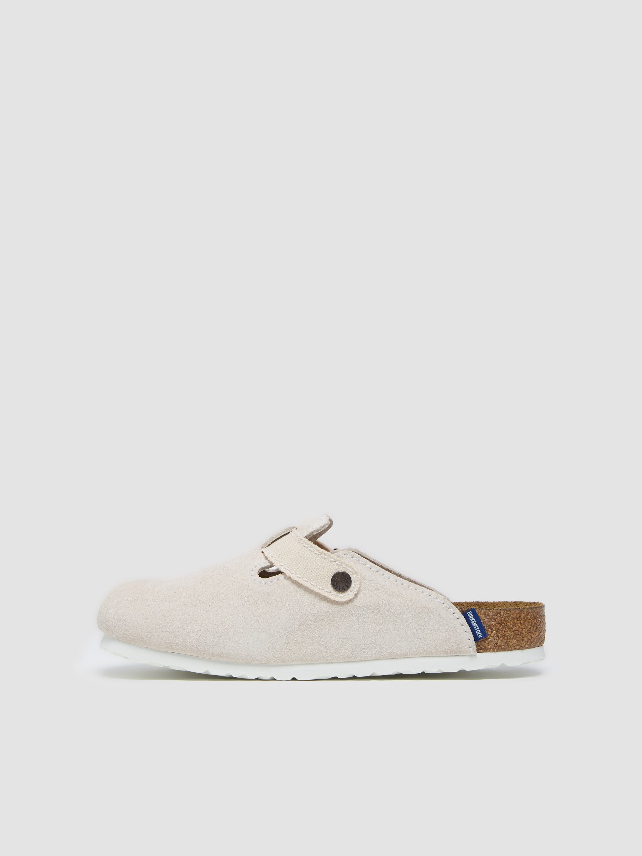 Boston Suede Clog in Eggshell