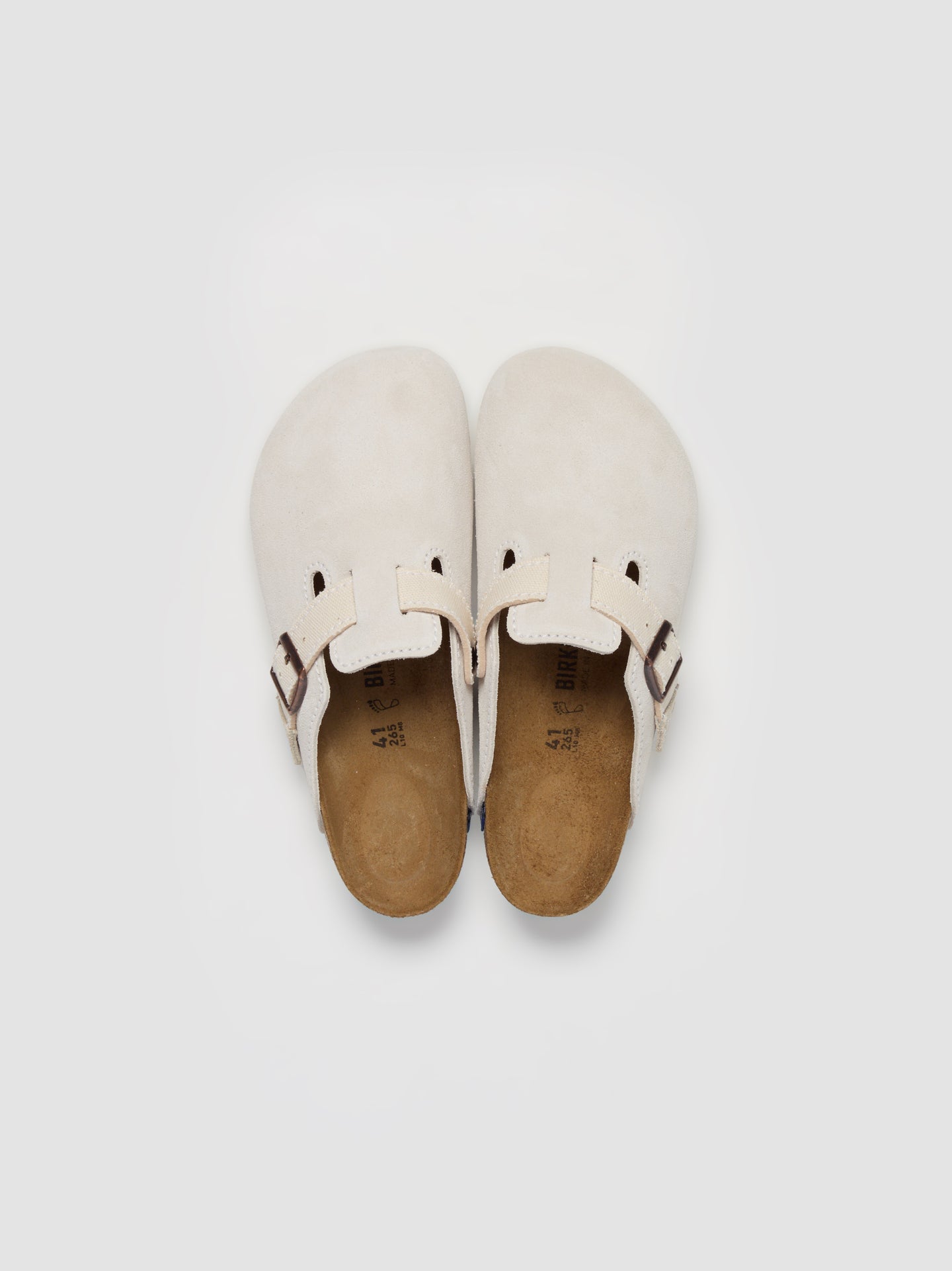 Boston Suede Clog in Eggshell