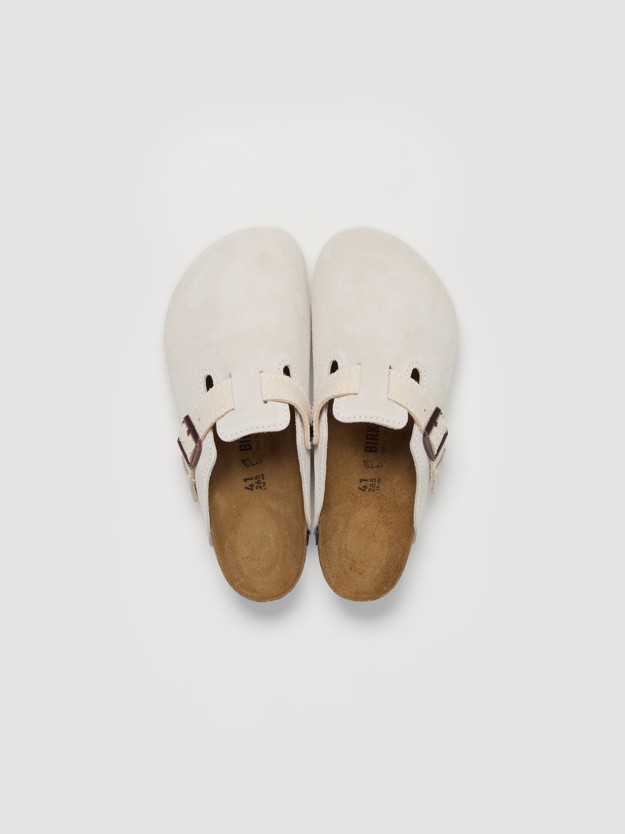 Boston Suede Clog in Eggshell