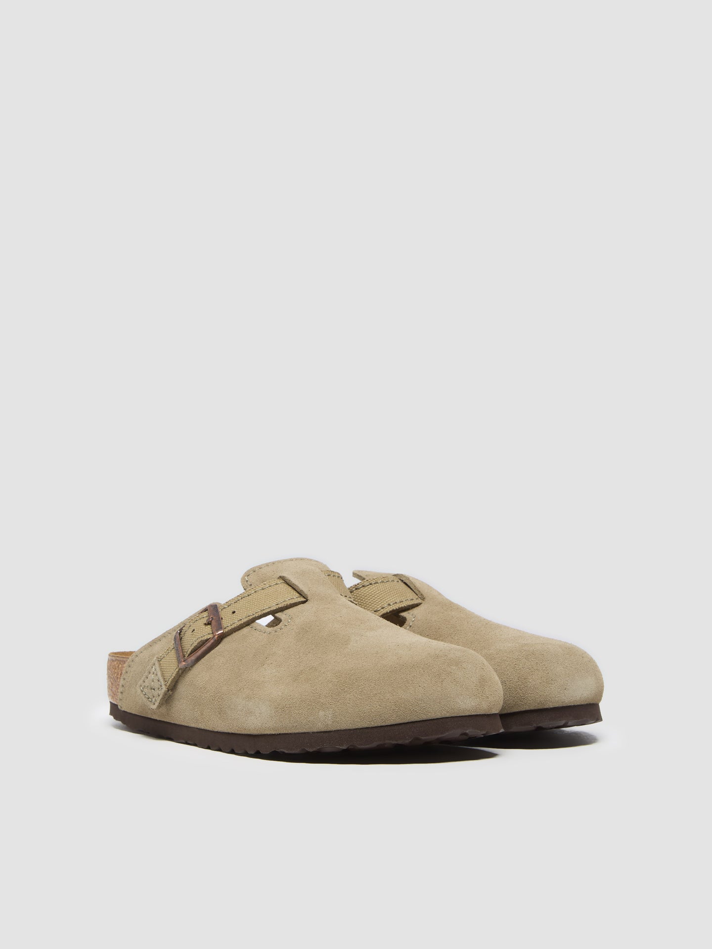 Boston Suede Clog in Faded Khaki