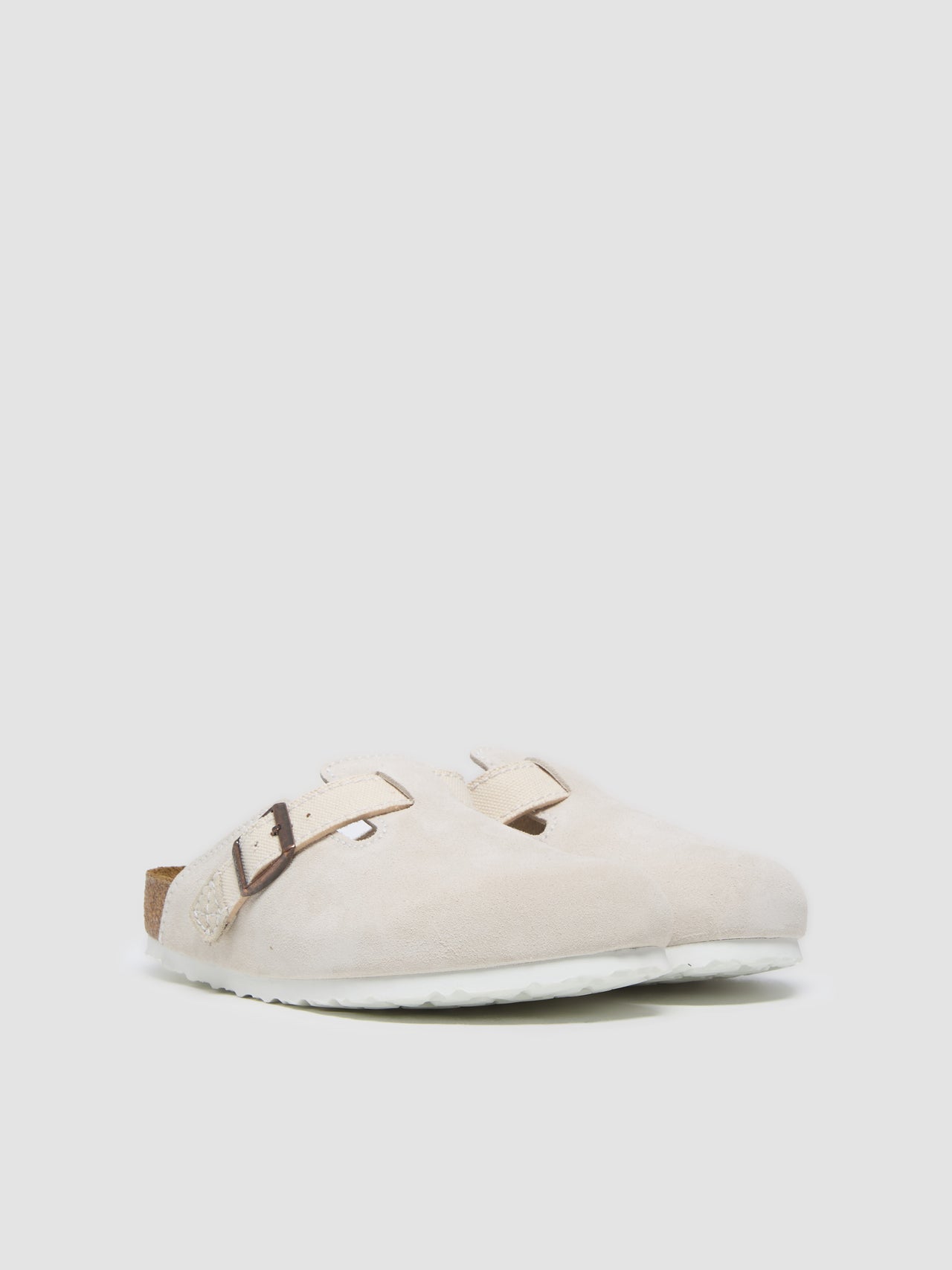 Boston Suede Clog in Eggshell