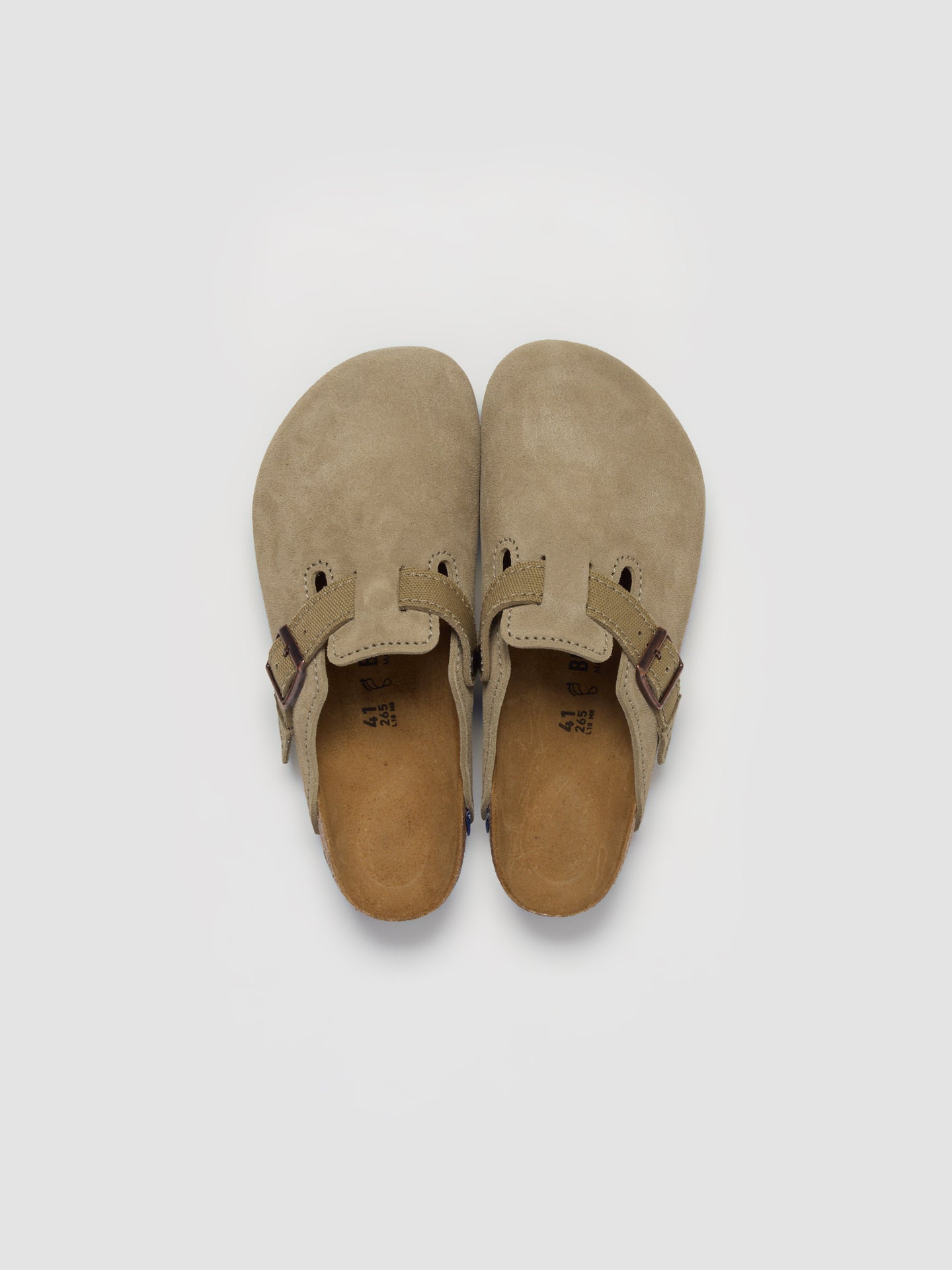 Boston Suede Clog in Faded Khaki