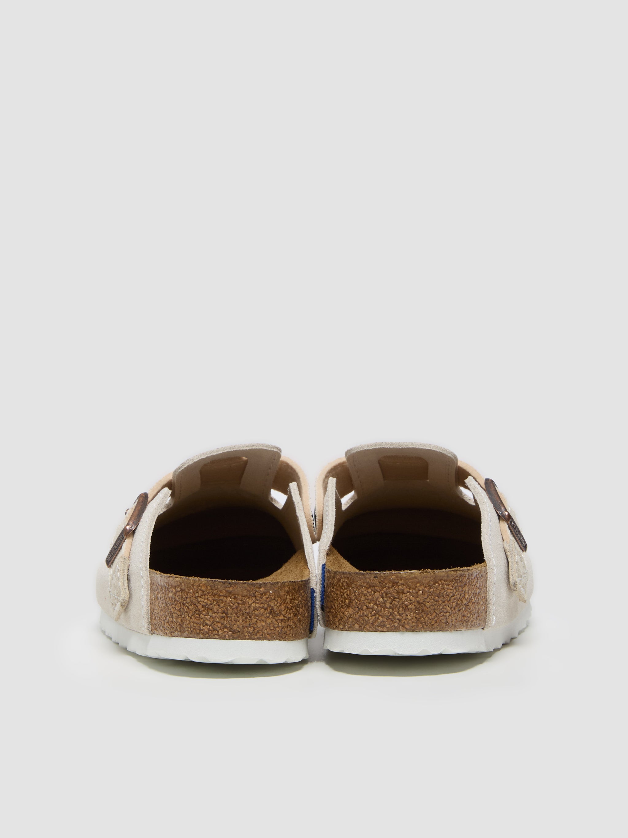 Boston Suede Clog in Eggshell