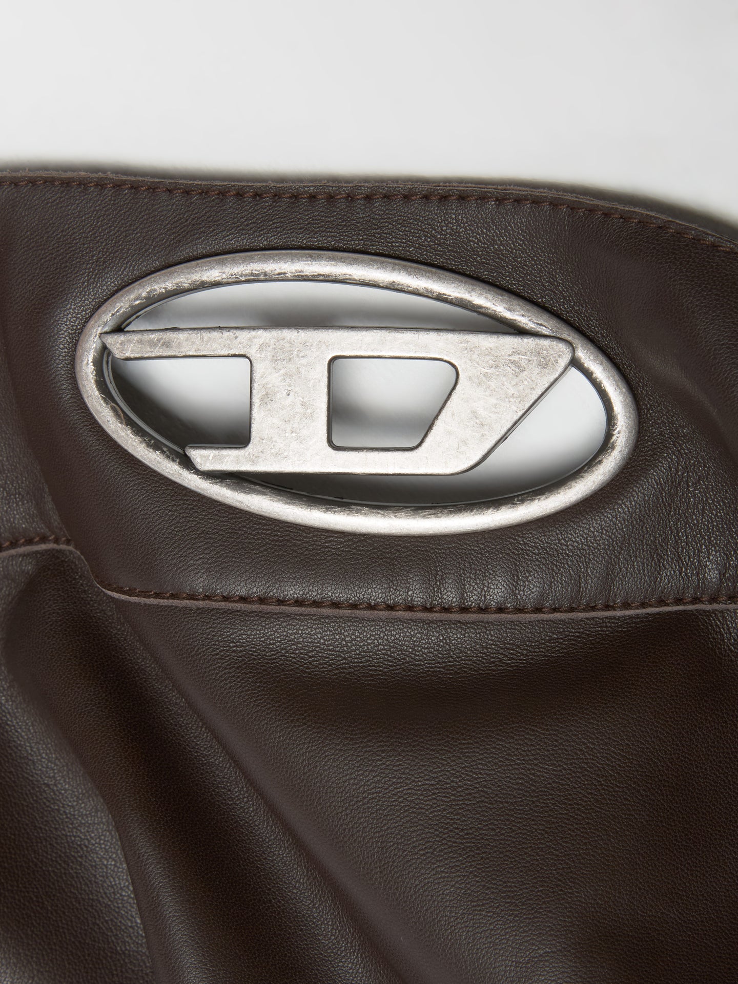 L-Dixy Leather Skirt in Chocolate Martini