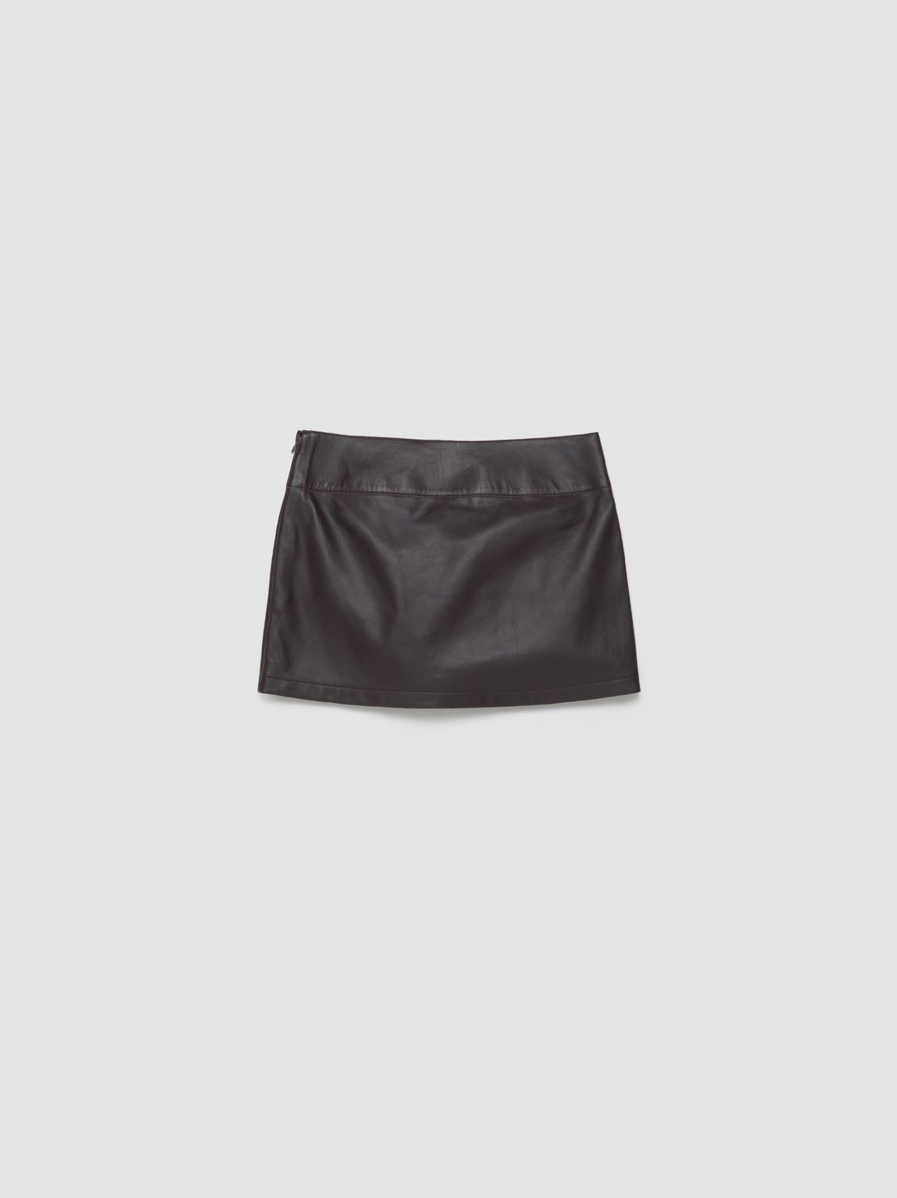 L-Dixy Leather Skirt in Chocolate Martini