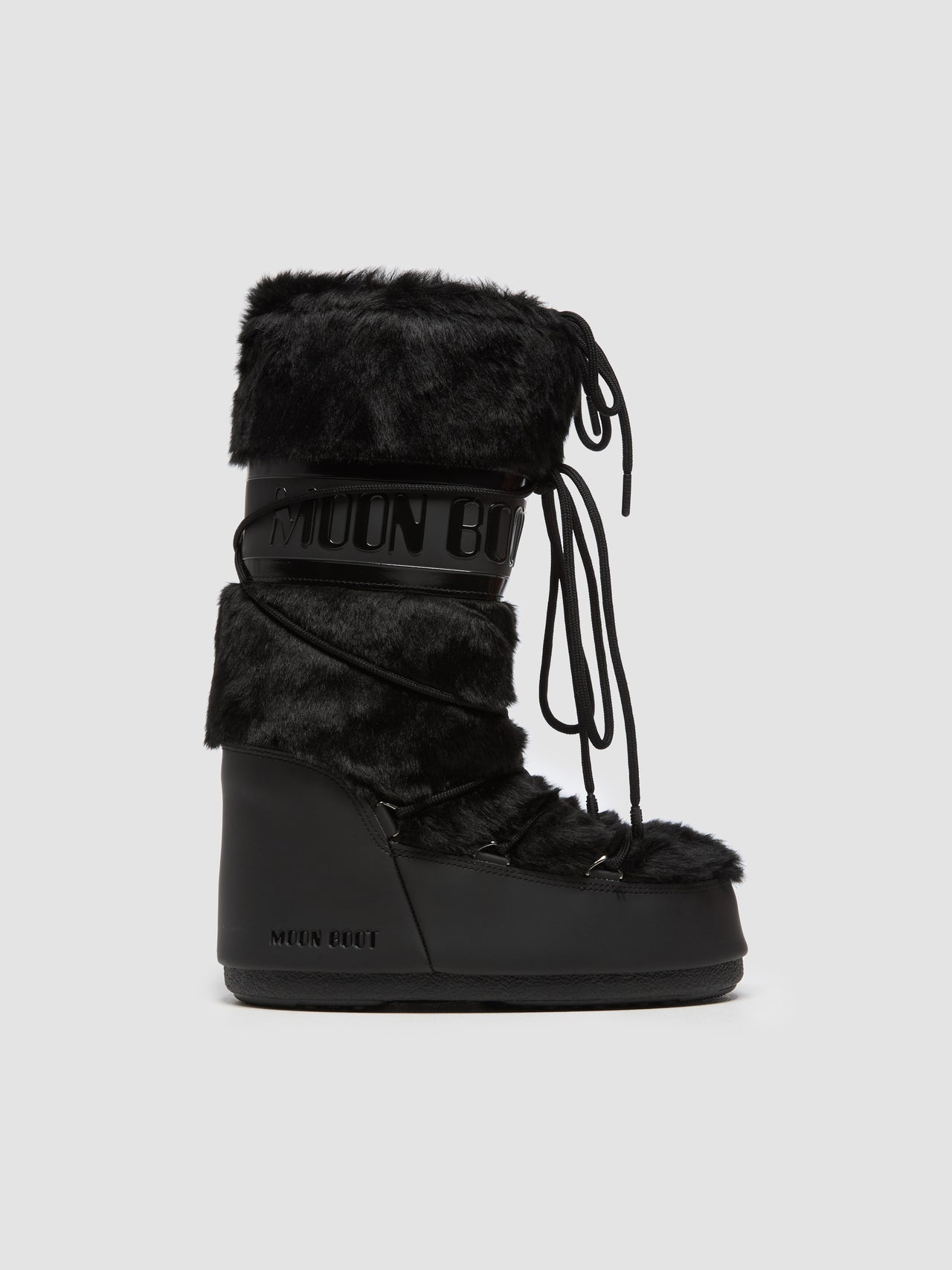 Moon Boot Icon Faux Fur in Black