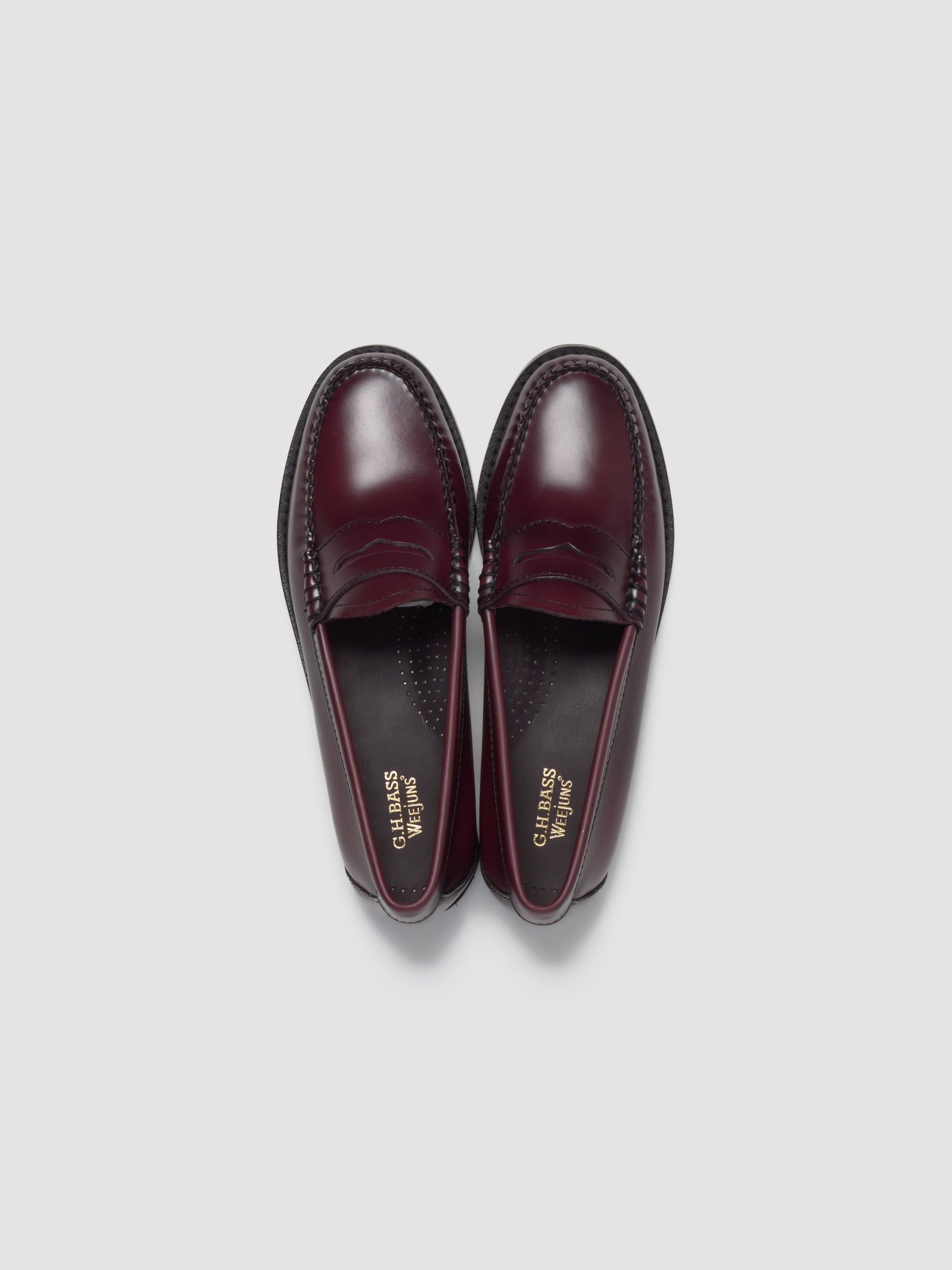 Burgundy Bass Weejun Penny Loafers Womens Bass Women's Weejun