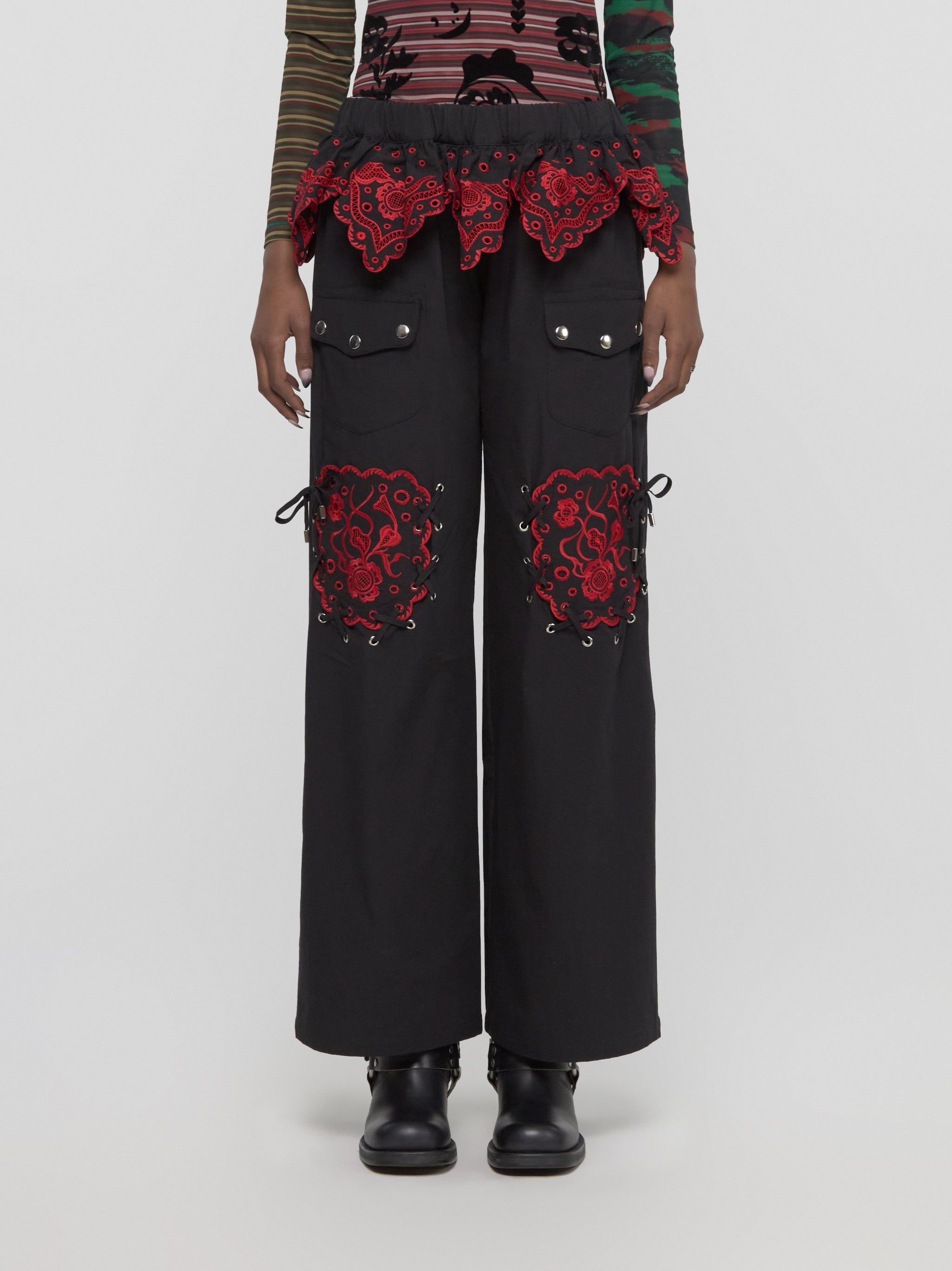 Lansky Trousers in Black & Red