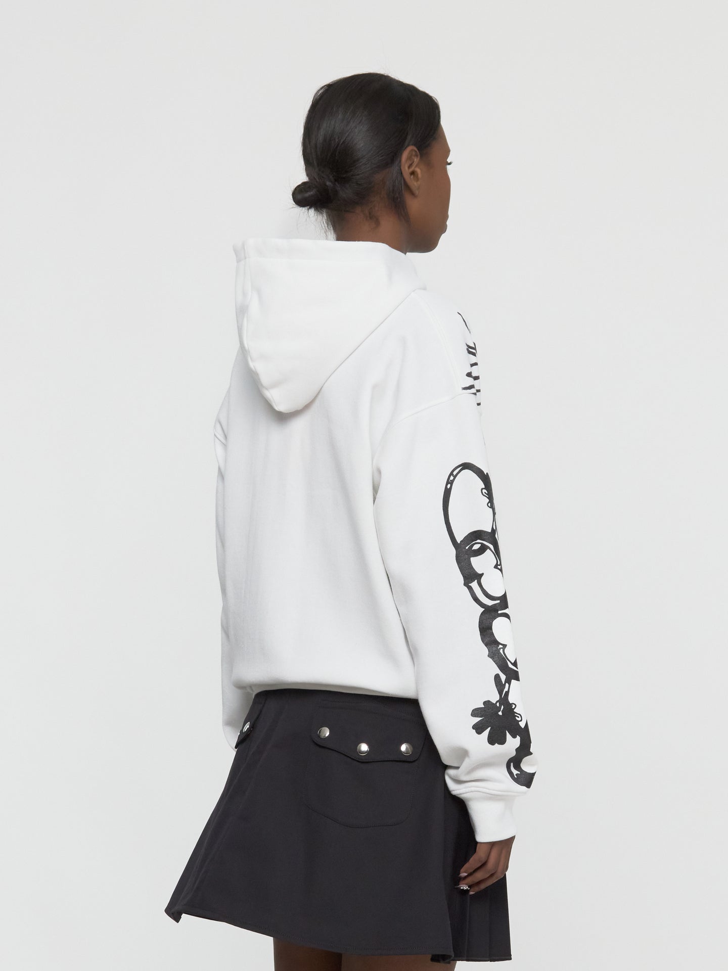 Fairy Girl Zip Hoodie in Black & White