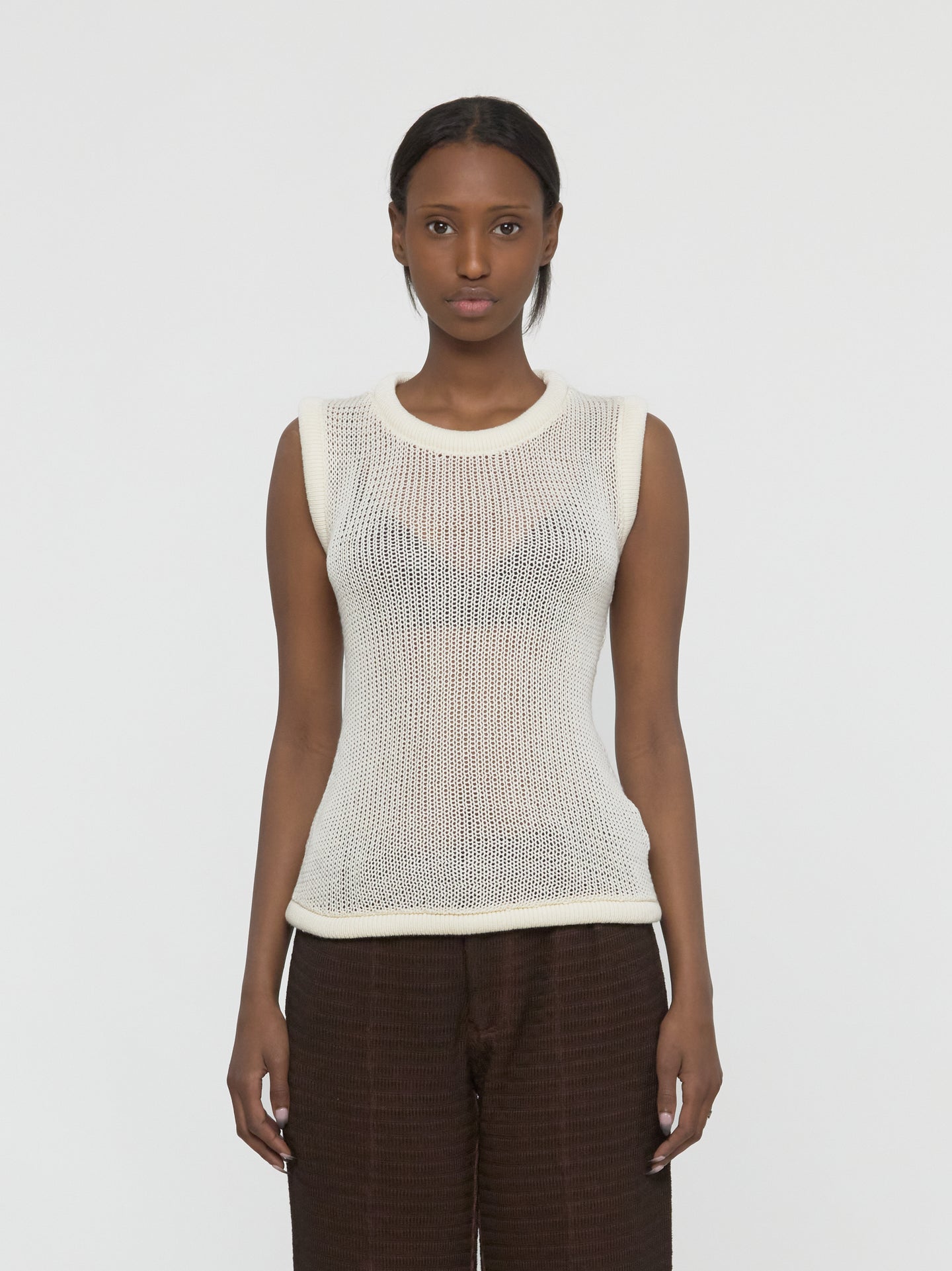 Armor Chain Jewell Top in Off White