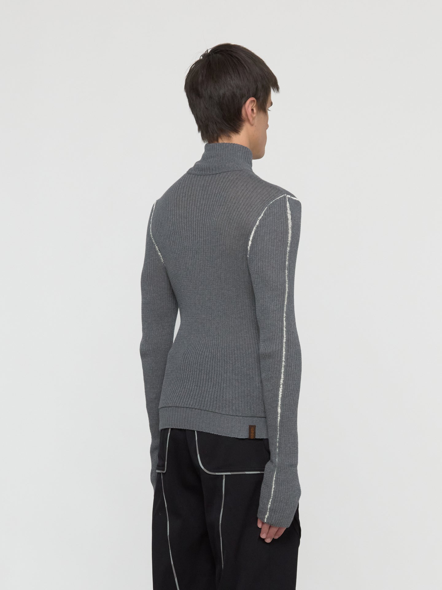 Vertical Turtleneck Long Sleeve in Burnt