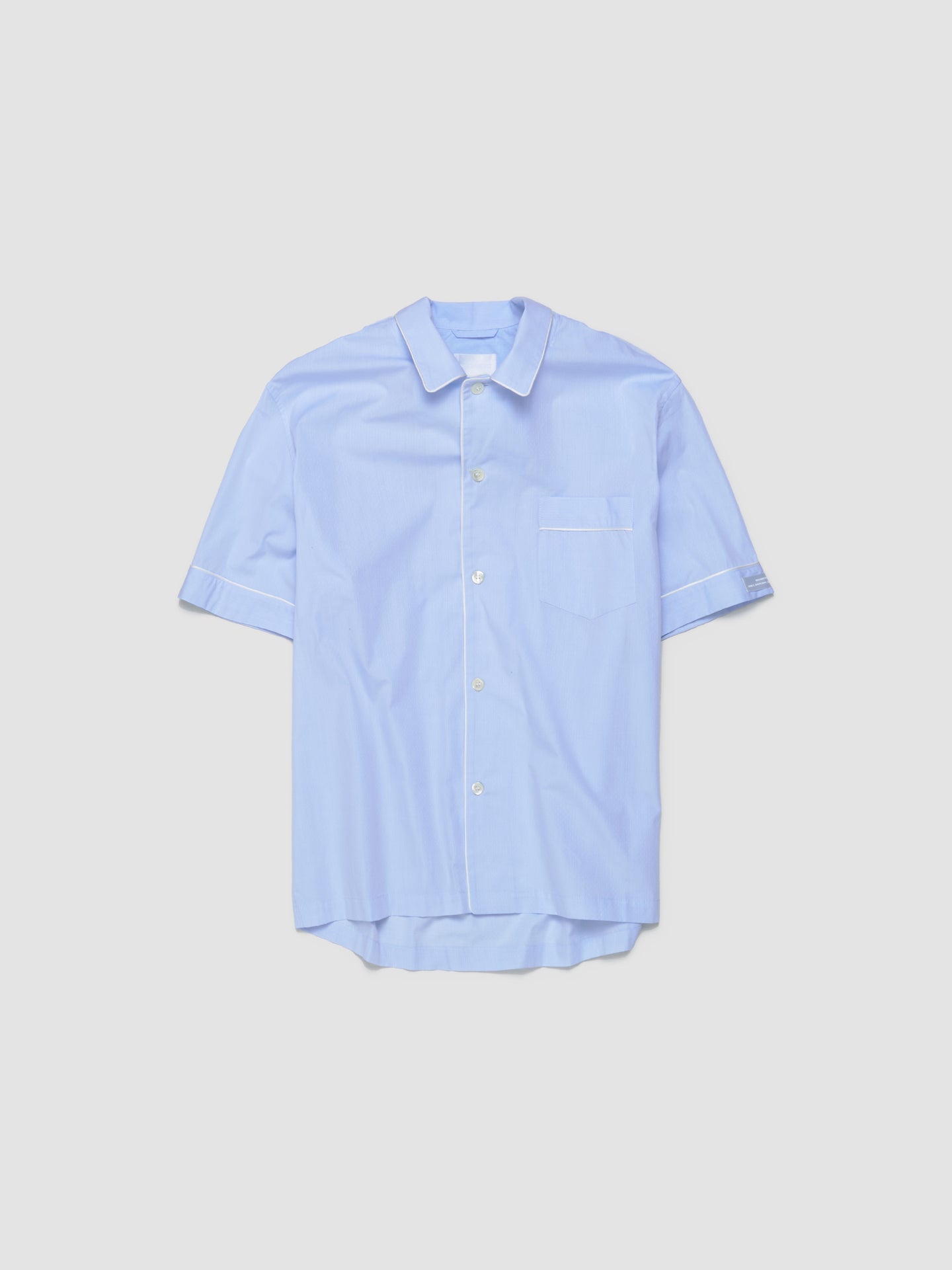 Dolce Short Sleeve Shirt in Light Blue Dots Jacquard