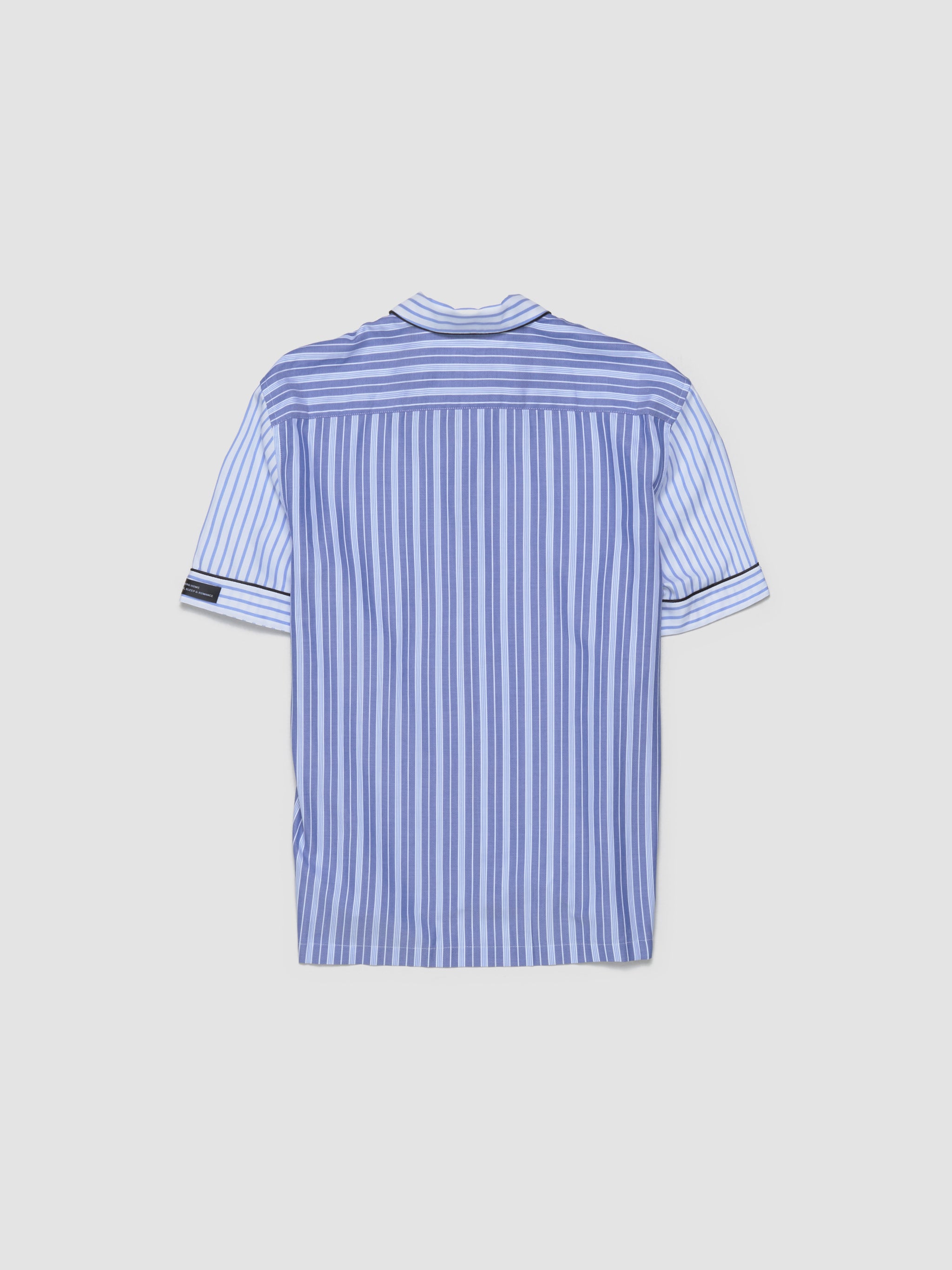 Wall Street Short Sleeve Shirt  in Blue Stripes Two