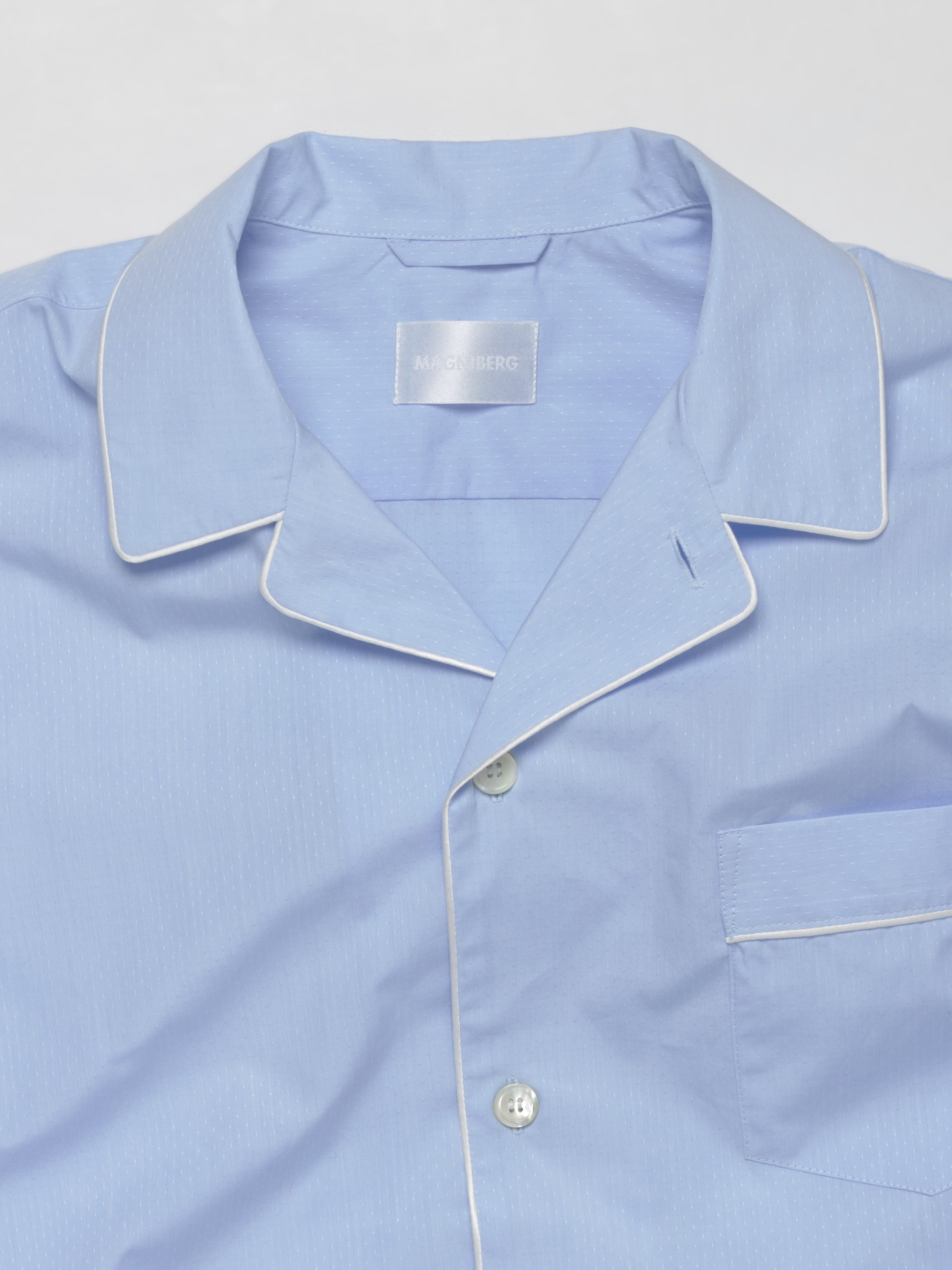 Dolce Short Sleeve Shirt in Light Blue Dots Jacquard