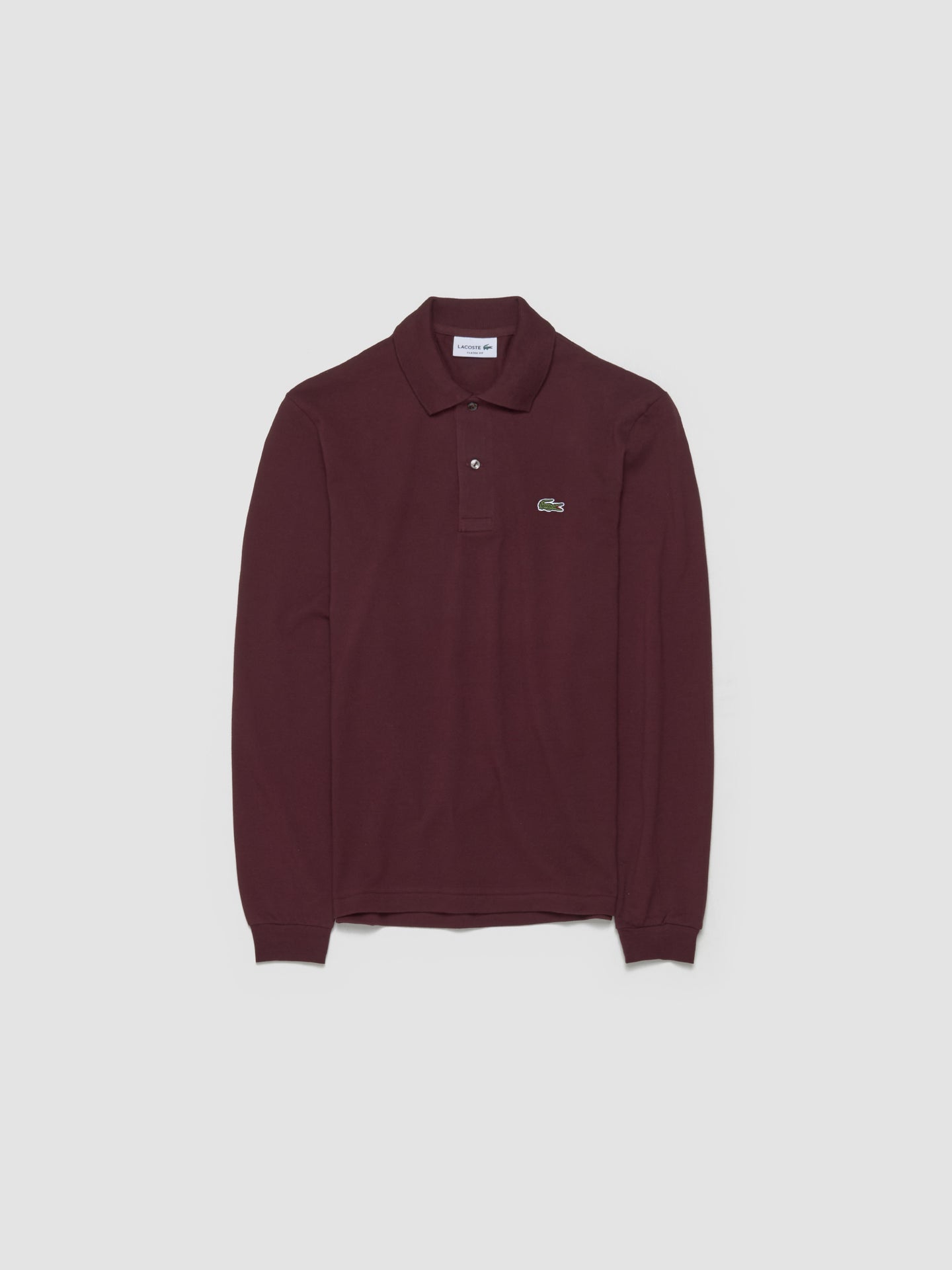 Long Sleeved Polo in Burgundy