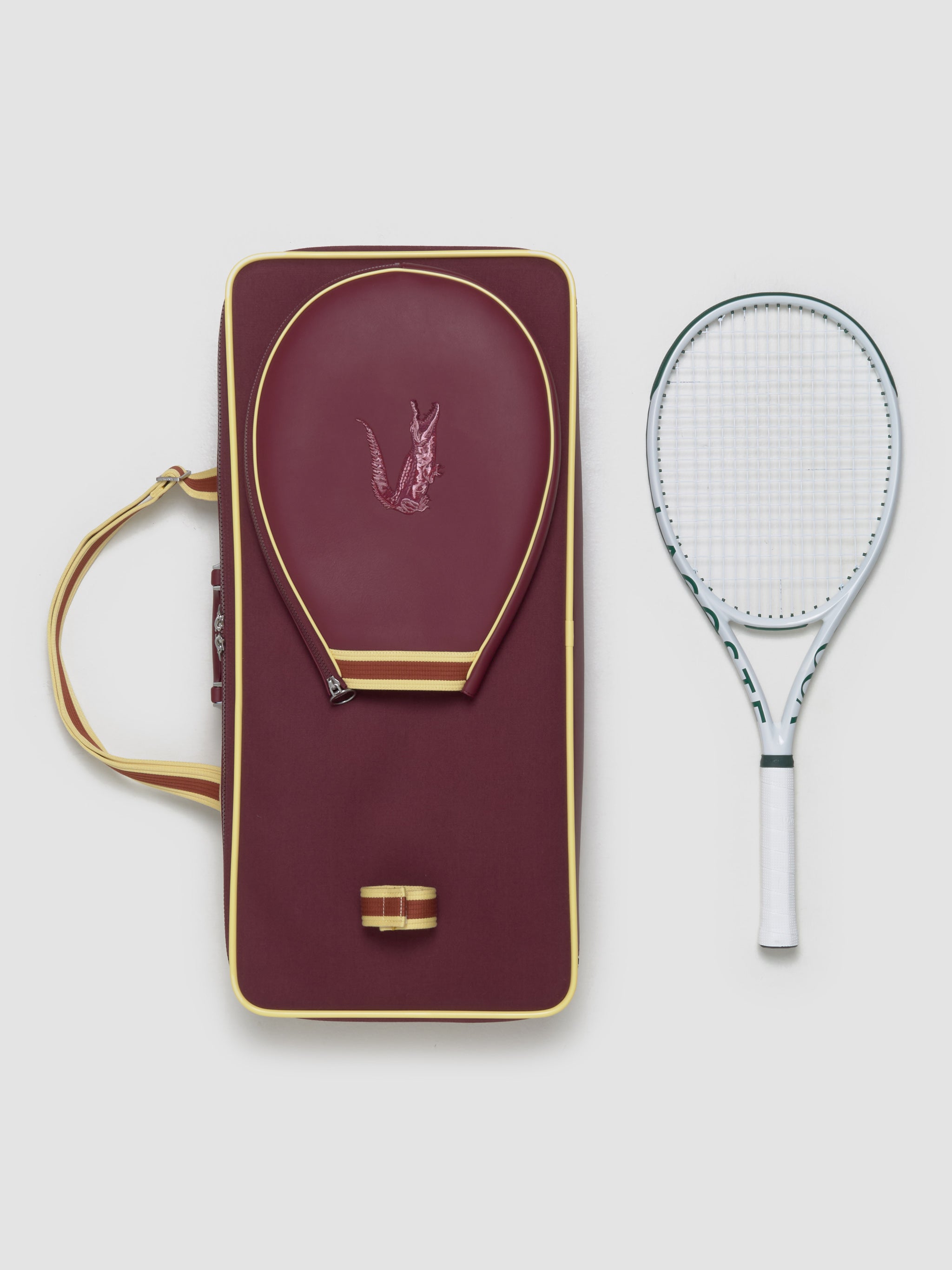 Lacoste x Voo Store Tennis Duffle Bag in Burgundy Jaune NU4946DP