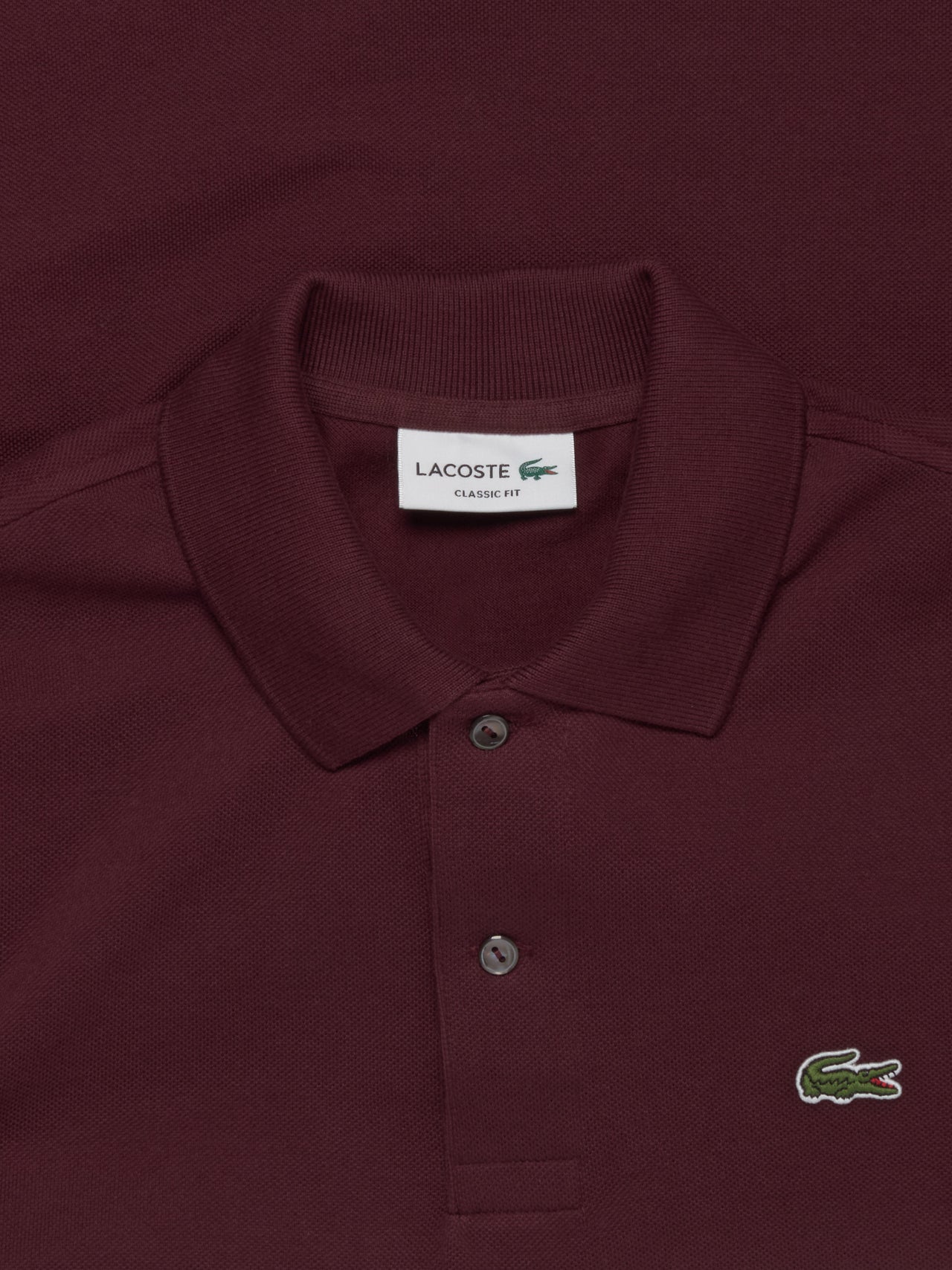 Long Sleeved Polo in Burgundy