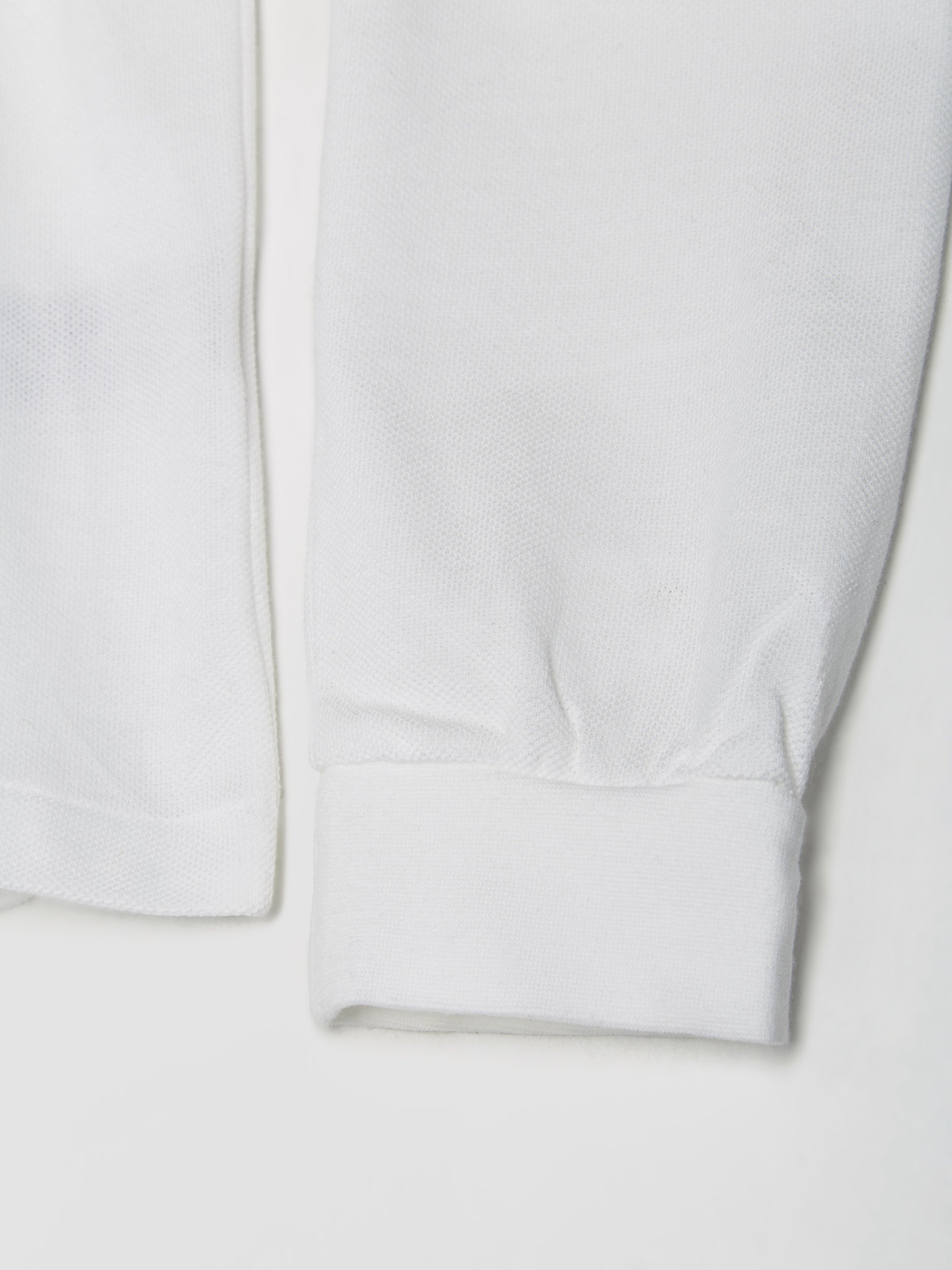 Long Sleeved Polo in White