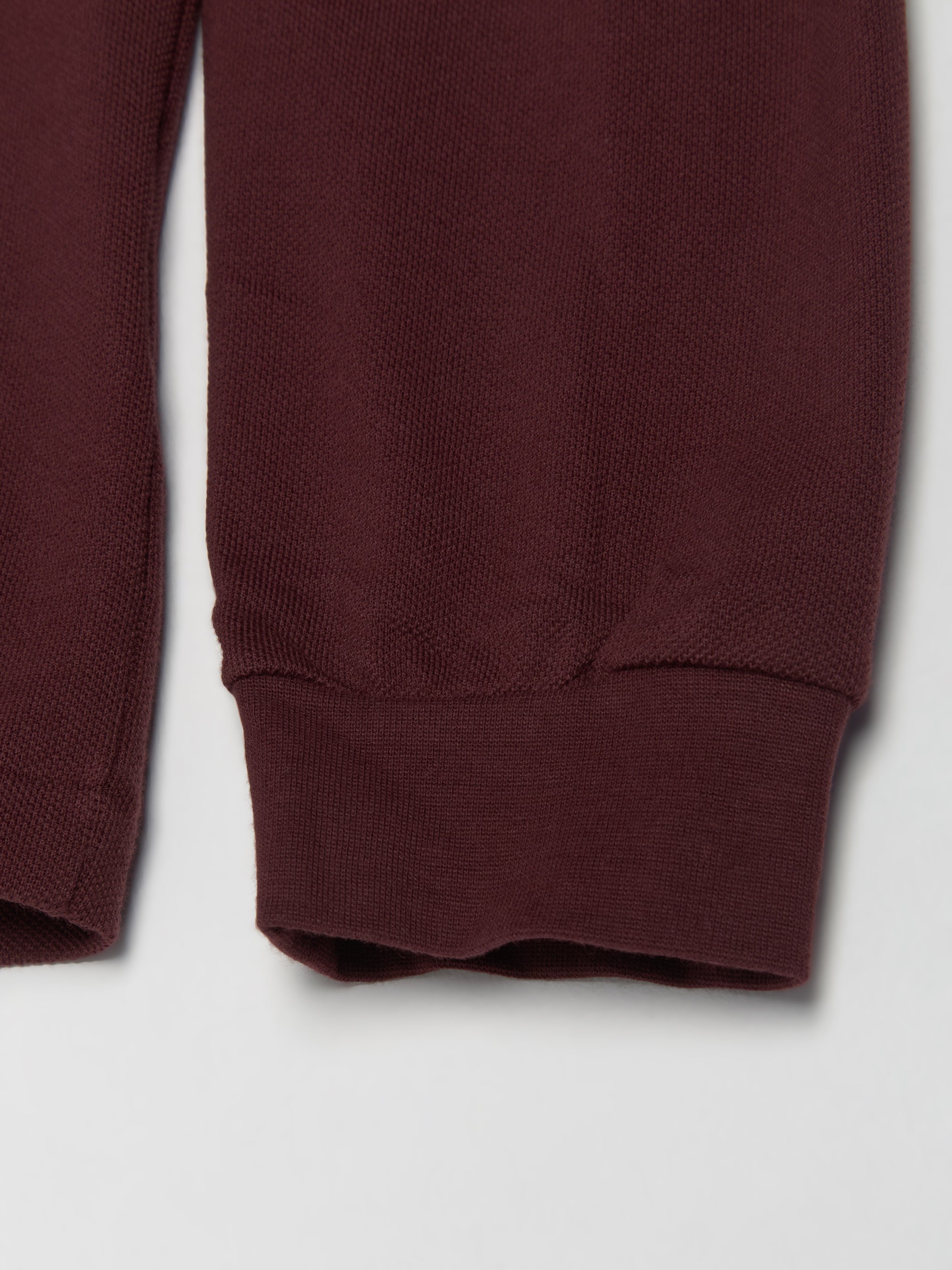 Long Sleeved Polo in Burgundy