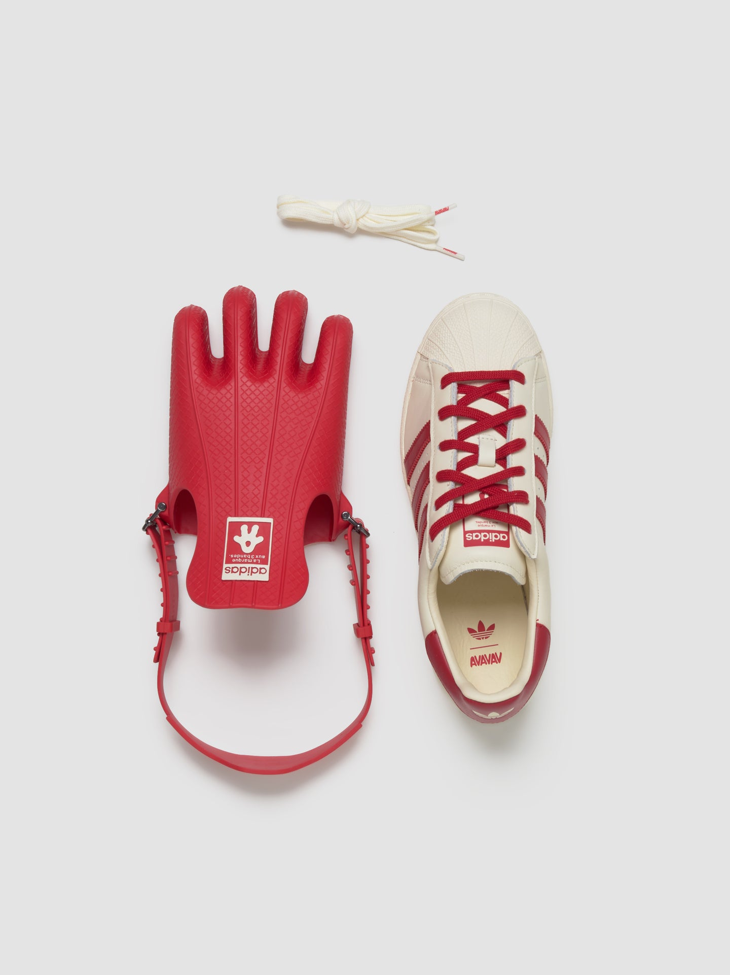 x Avavav Superfinger Superstar Sneaker in Better Scarlet & Off White