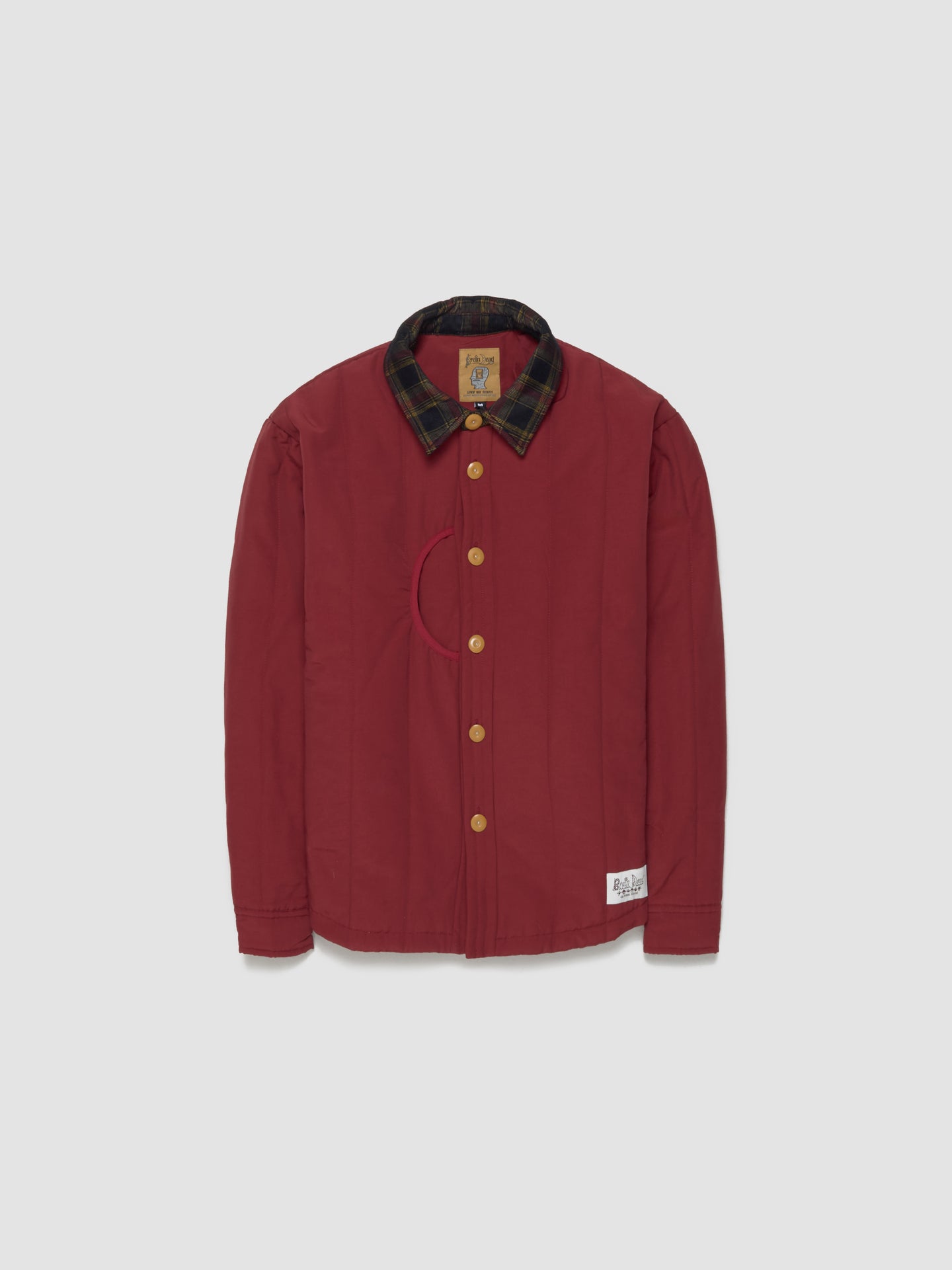 Puffer Button-Up Shirt in Red