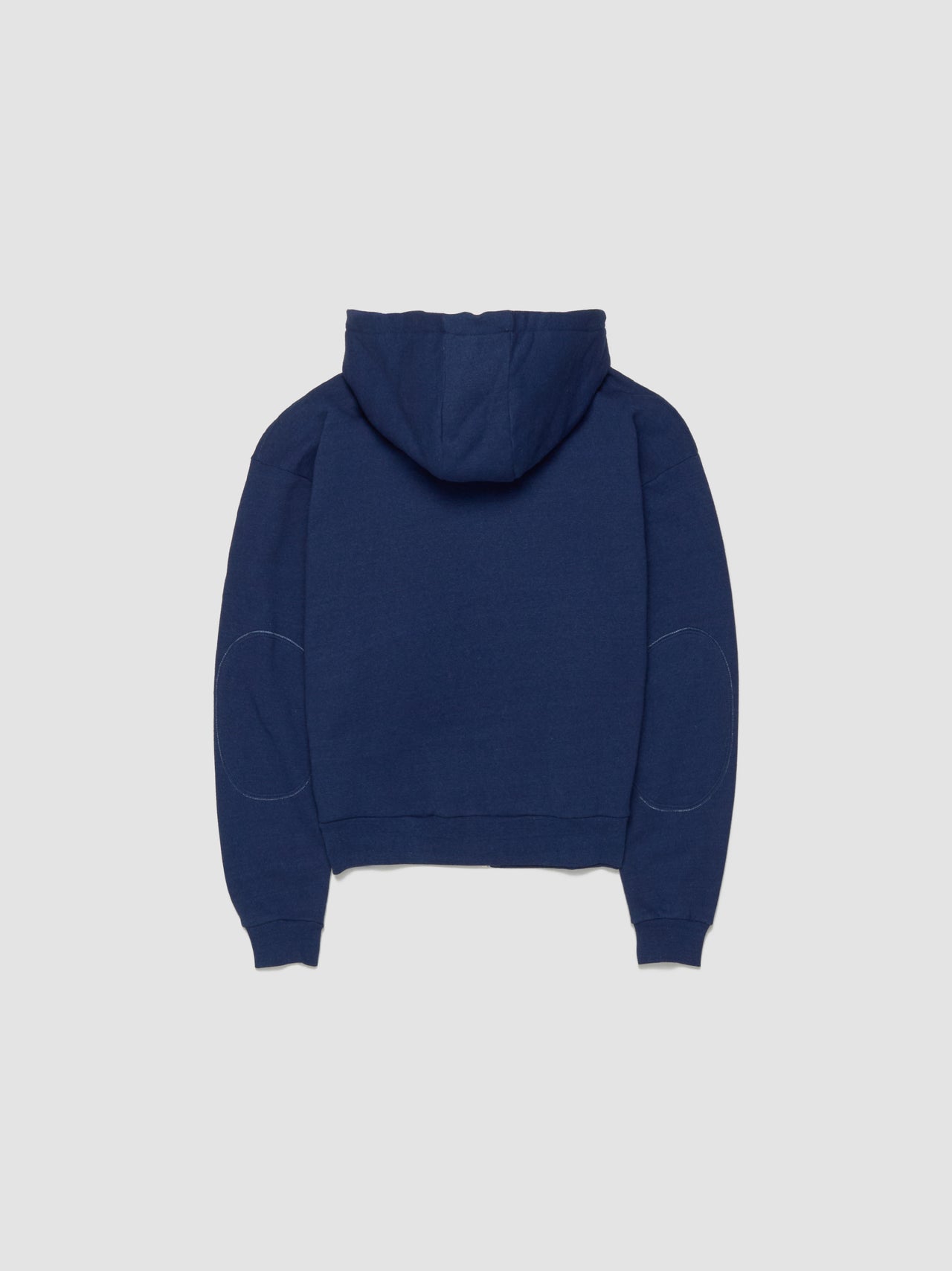 Padded Elbow Zip-Up Hoodie in Indigo