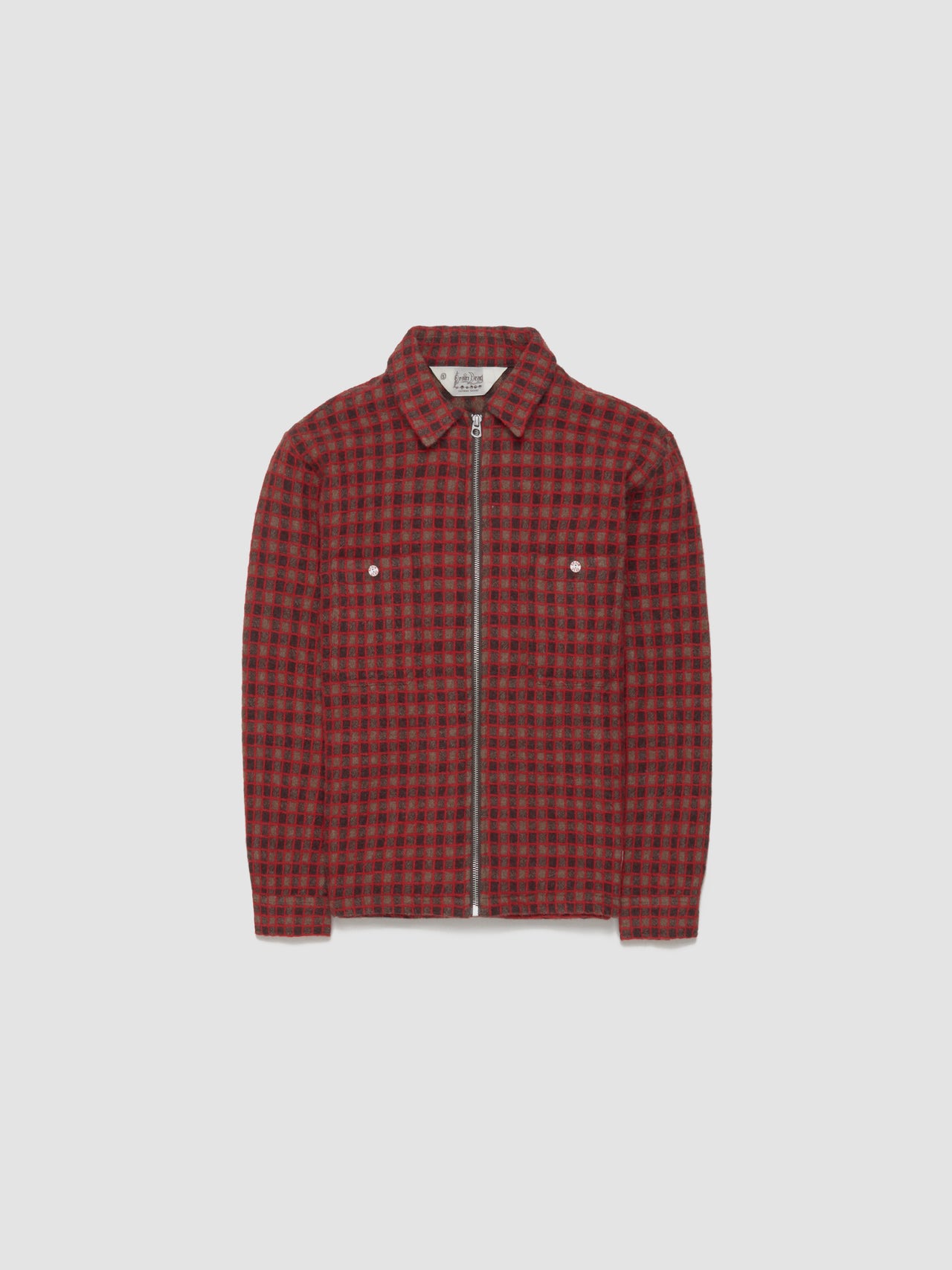 Check Mate Flannel Zip-Up Shirt in Brown