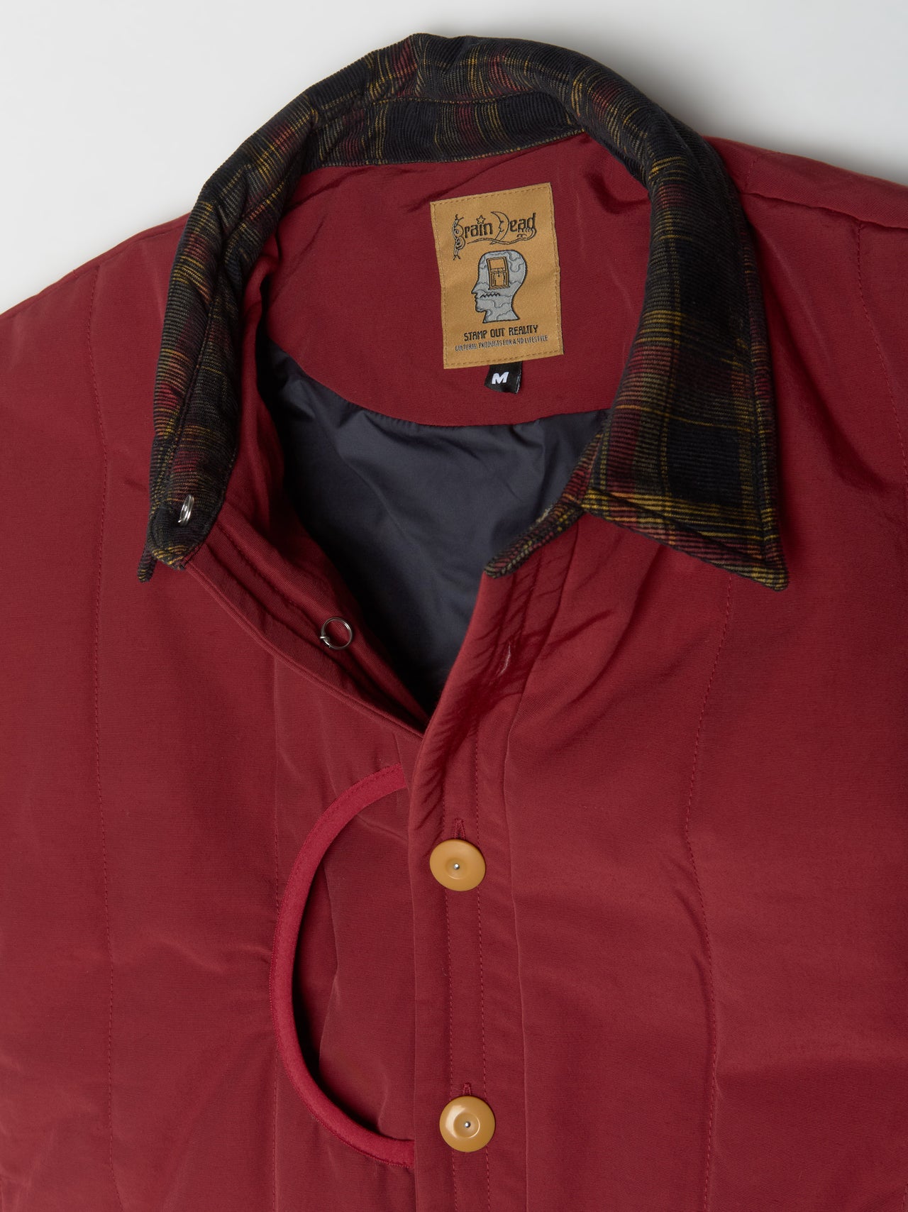 Puffer Button-Up Shirt in Red