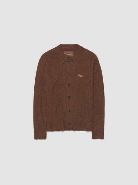 YOKE \"BROKEN CARDIGAN\" ブラウン YOKE BROKEN CARDIGAN ブラウン