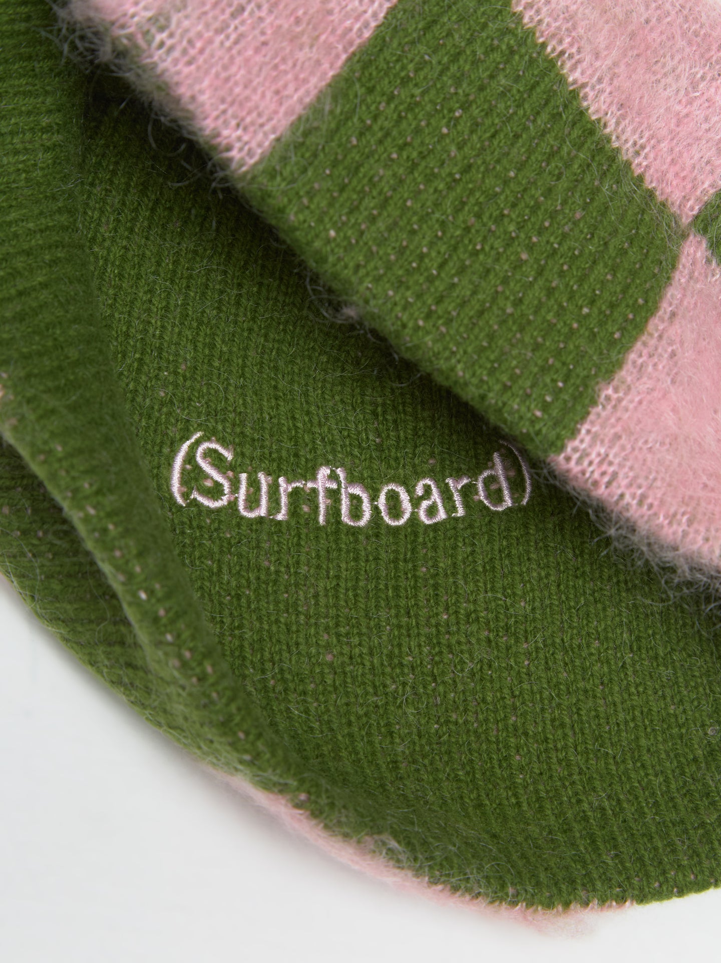 Gas Reversible Beanie in Green Pink Check