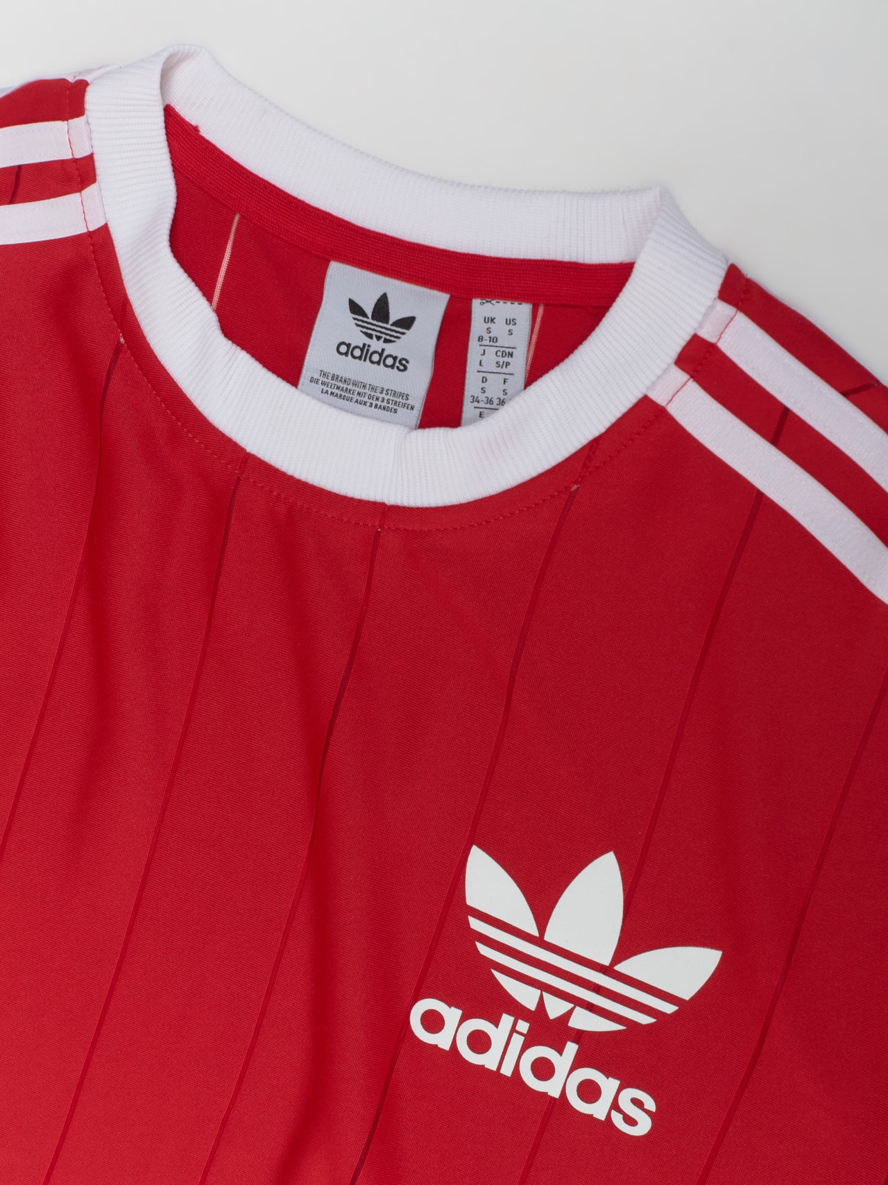 3-Stripes Pinstripe T-Shirt in Better Scarlet